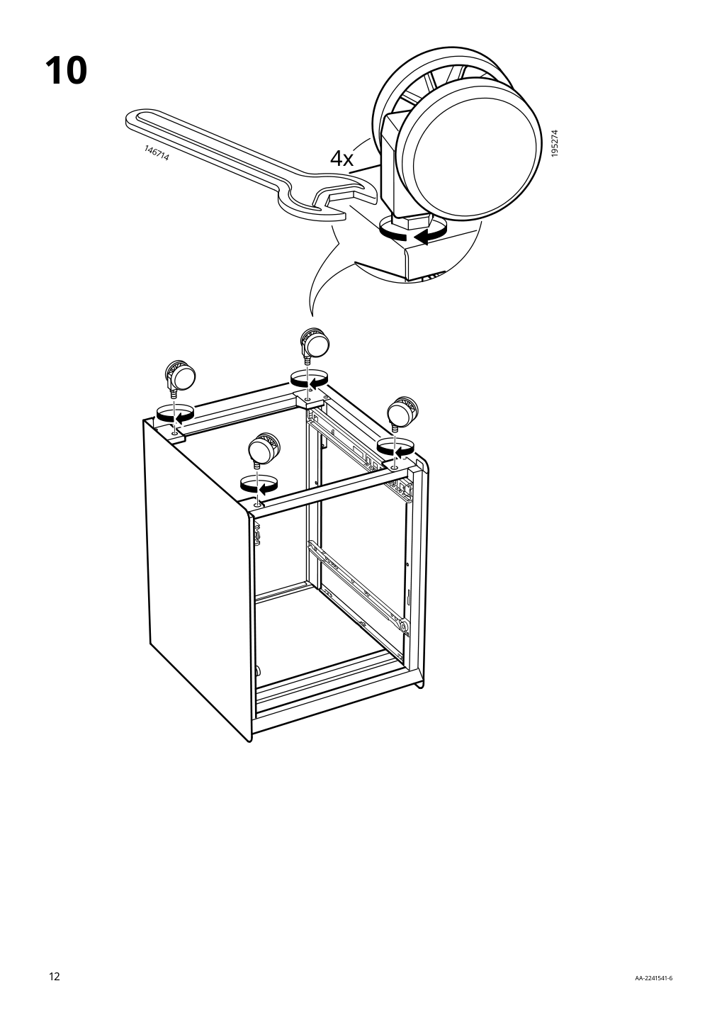 Assembly instructions for IKEA Trotten drawer unit w 2 drawers on casters anthracite | Page 12 - IKEA TROTTEN drawer unit w 2 drawers on casters 604.748.40