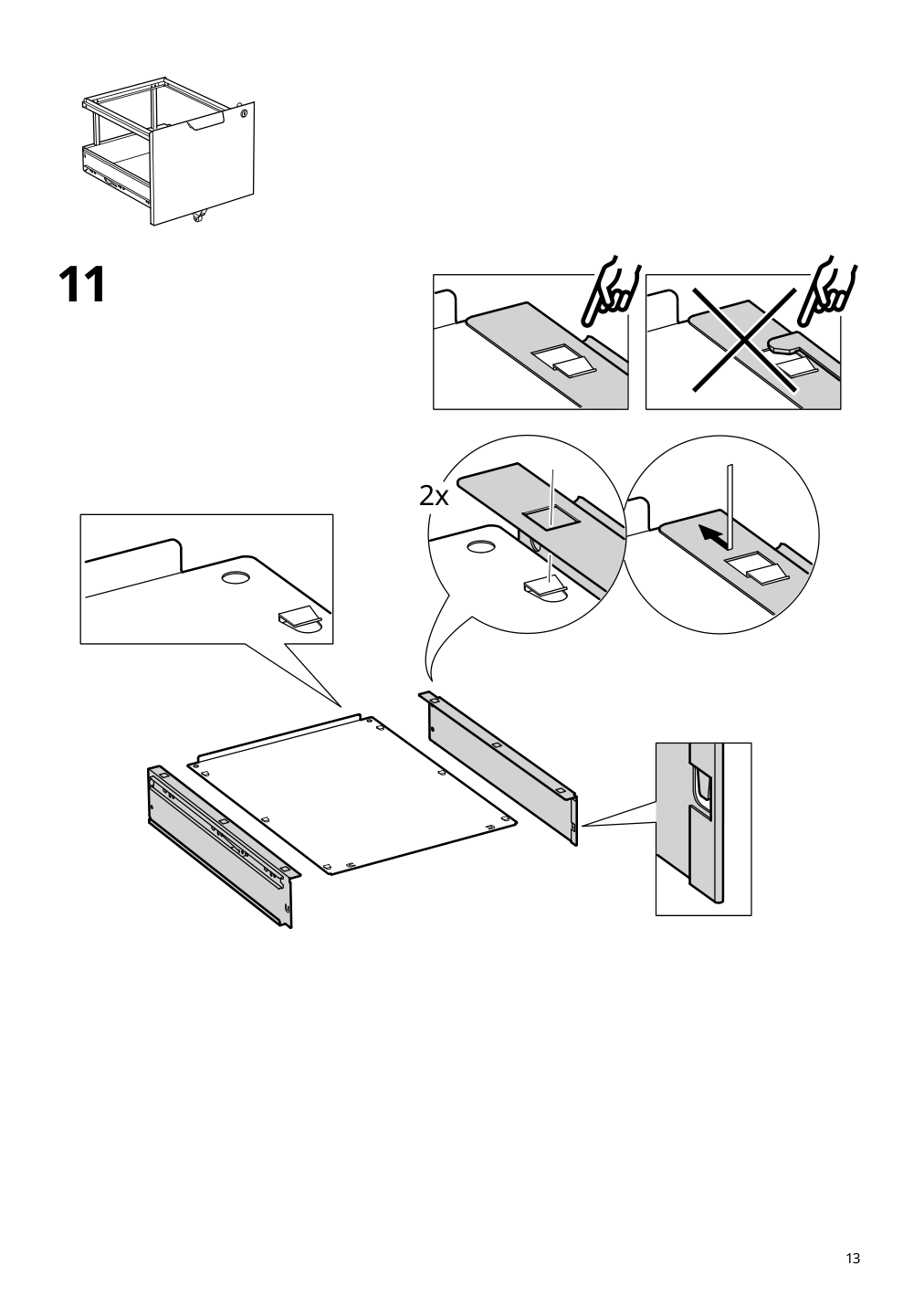 Assembly instructions for IKEA Trotten drawer unit w 2 drawers on casters anthracite | Page 13 - IKEA TROTTEN drawer unit w 2 drawers on casters 604.748.40