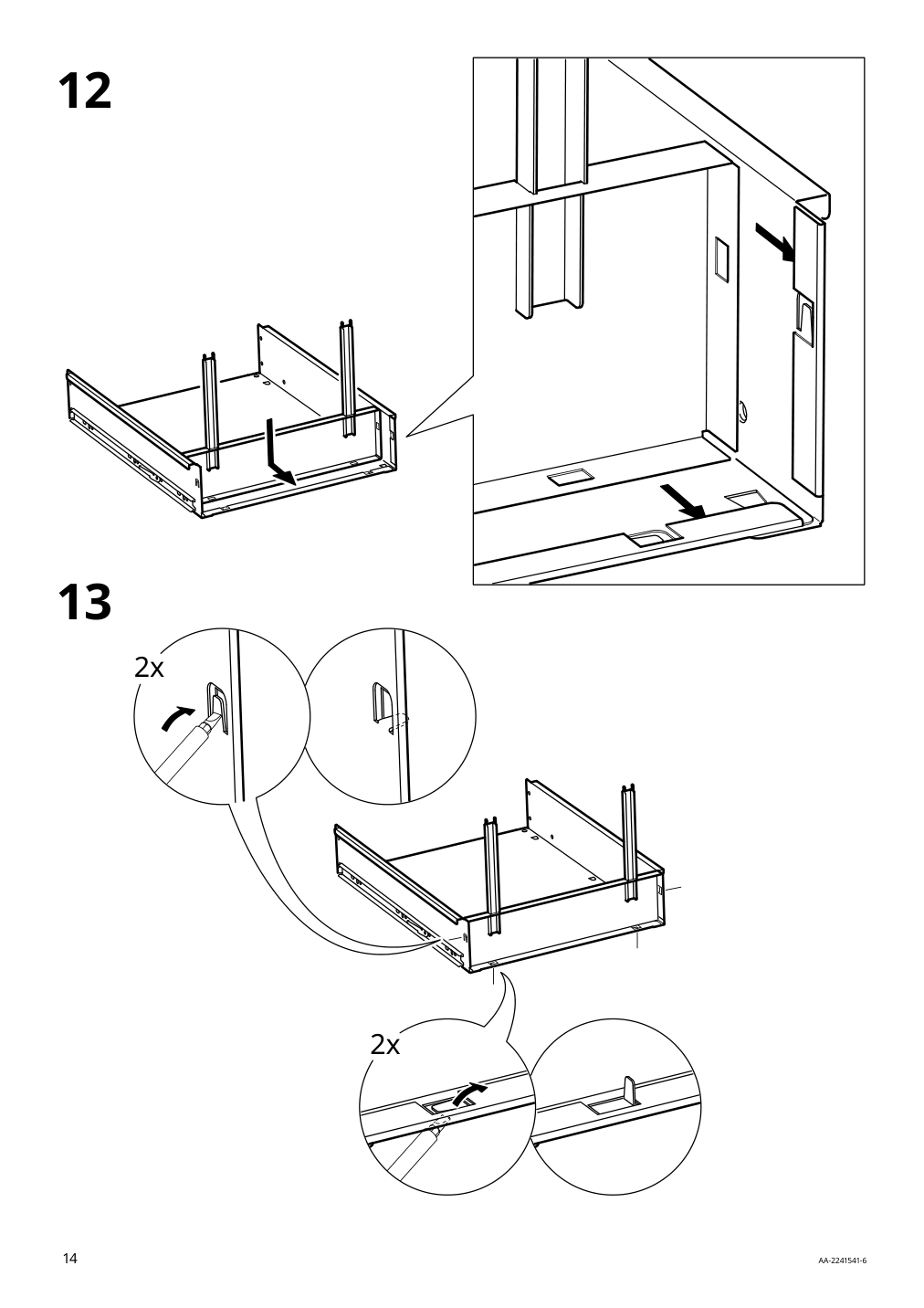 Assembly instructions for IKEA Trotten drawer unit w 2 drawers on casters anthracite | Page 14 - IKEA TROTTEN drawer unit w 2 drawers on casters 604.748.40