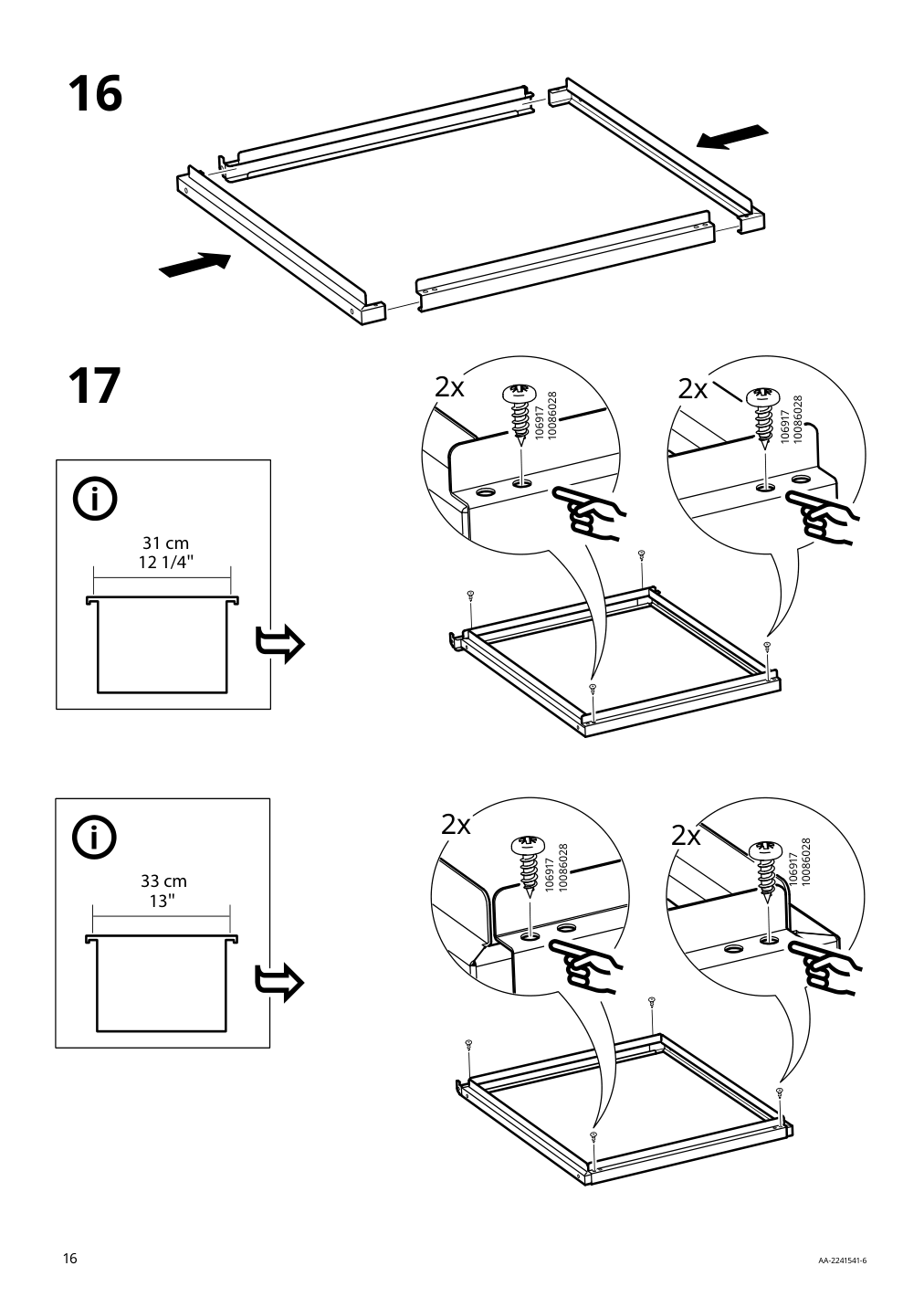 Assembly instructions for IKEA Trotten drawer unit w 2 drawers on casters anthracite | Page 16 - IKEA TROTTEN drawer unit w 2 drawers on casters 604.748.40