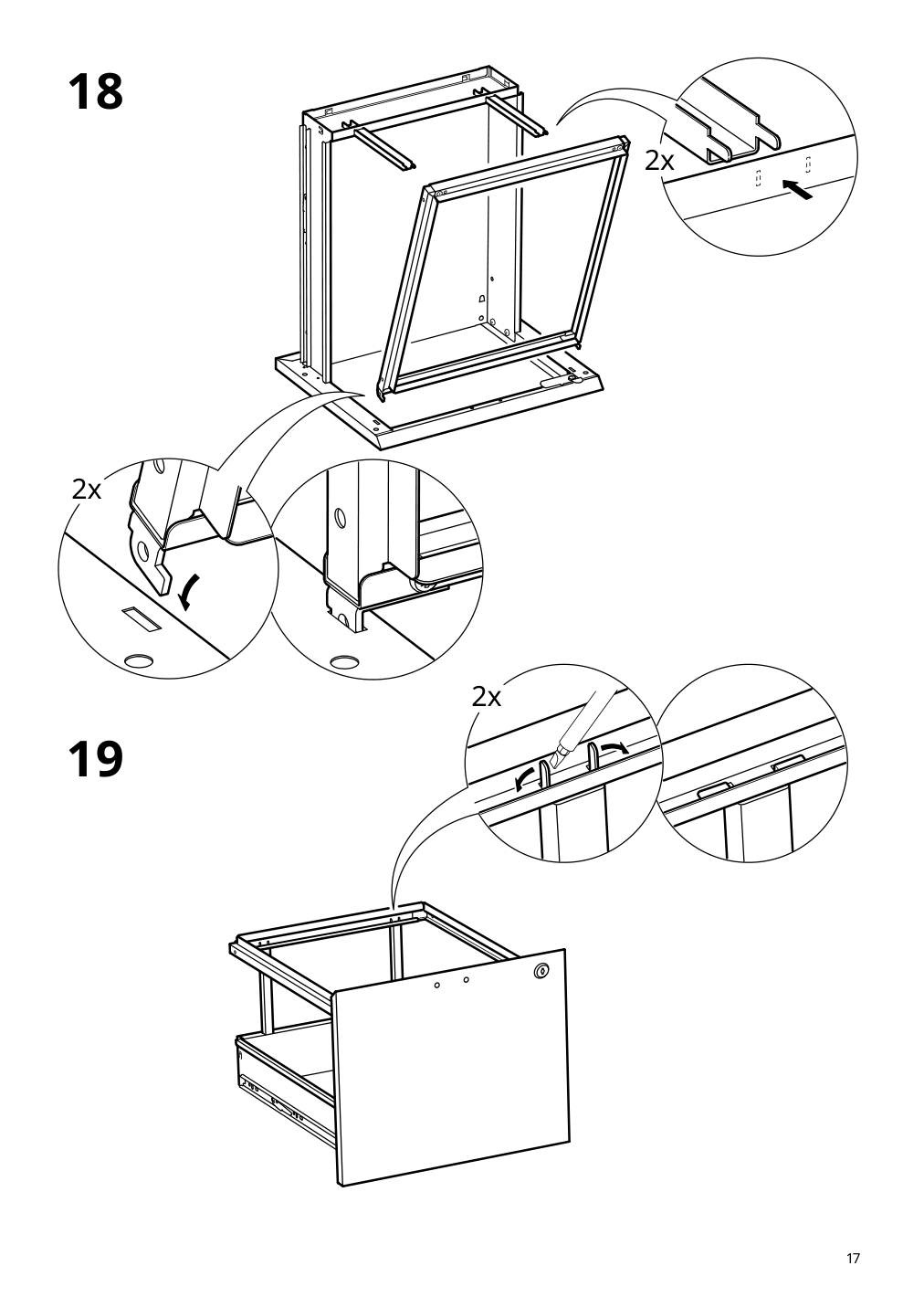 Assembly instructions for IKEA Trotten drawer unit w 2 drawers on casters anthracite | Page 17 - IKEA TROTTEN drawer unit w 2 drawers on casters 604.748.40