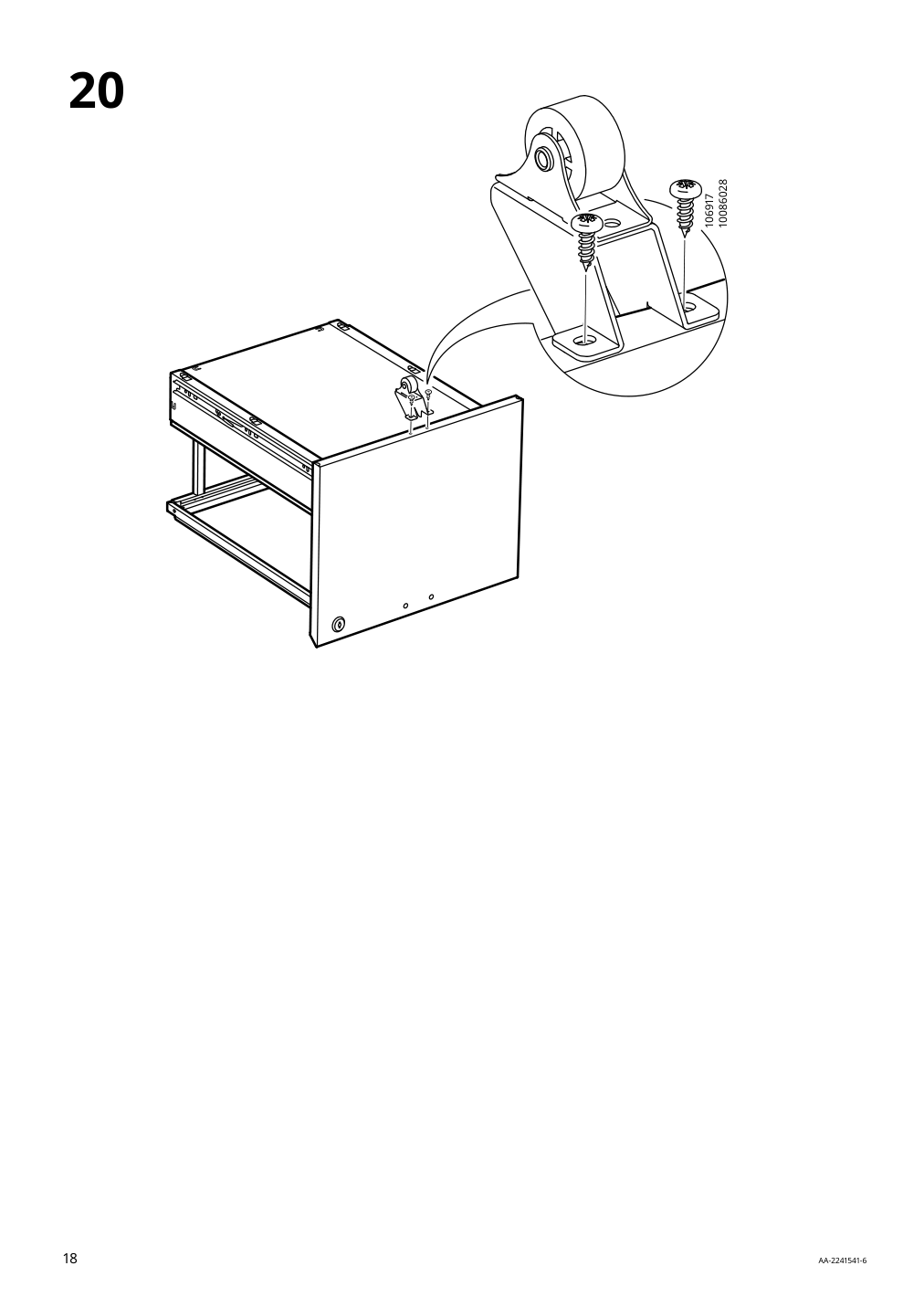 Assembly instructions for IKEA Trotten drawer unit w 2 drawers on casters anthracite | Page 18 - IKEA TROTTEN drawer unit w 2 drawers on casters 604.748.40