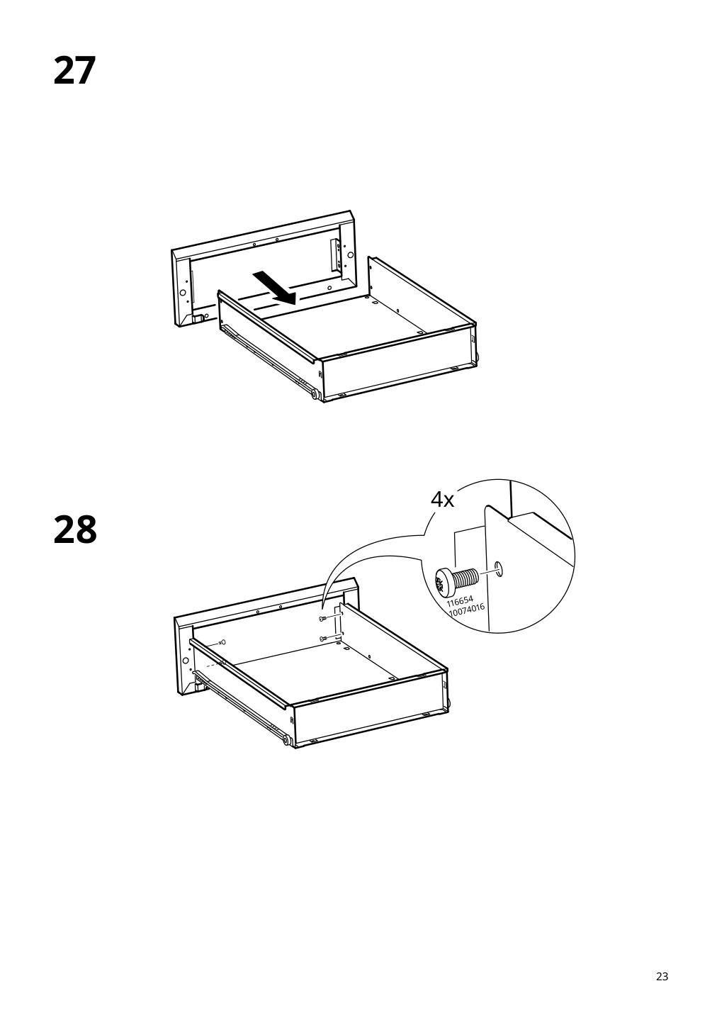 Assembly instructions for IKEA Trotten drawer unit w 2 drawers on casters anthracite | Page 23 - IKEA TROTTEN drawer unit w 2 drawers on casters 604.748.40