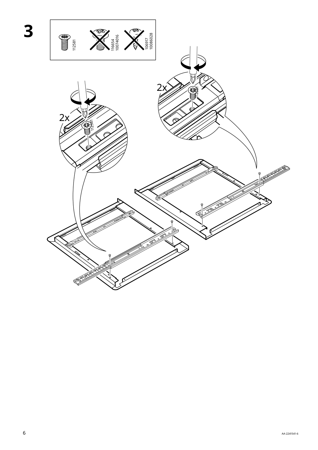 Assembly instructions for IKEA Trotten drawer unit w 2 drawers on casters anthracite | Page 6 - IKEA TROTTEN drawer unit w 2 drawers on casters 604.748.40