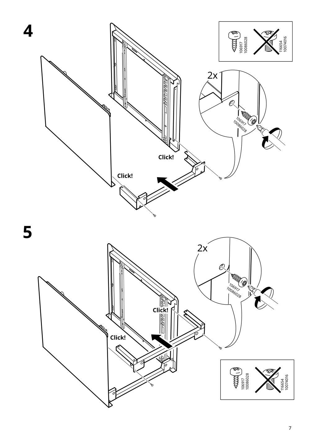 Assembly instructions for IKEA Trotten drawer unit w 2 drawers on casters anthracite | Page 7 - IKEA TROTTEN drawer unit w 2 drawers on casters 604.748.40