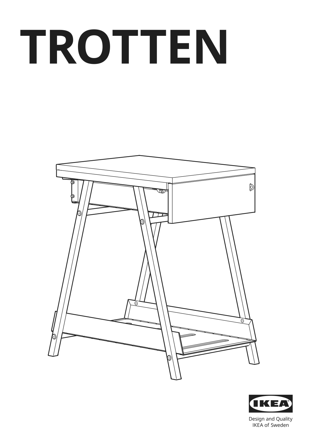 Assembly instructions for IKEA Trotten drawer unit anthracite | Page 1 - IKEA TROTTEN drawer unit 404.748.41