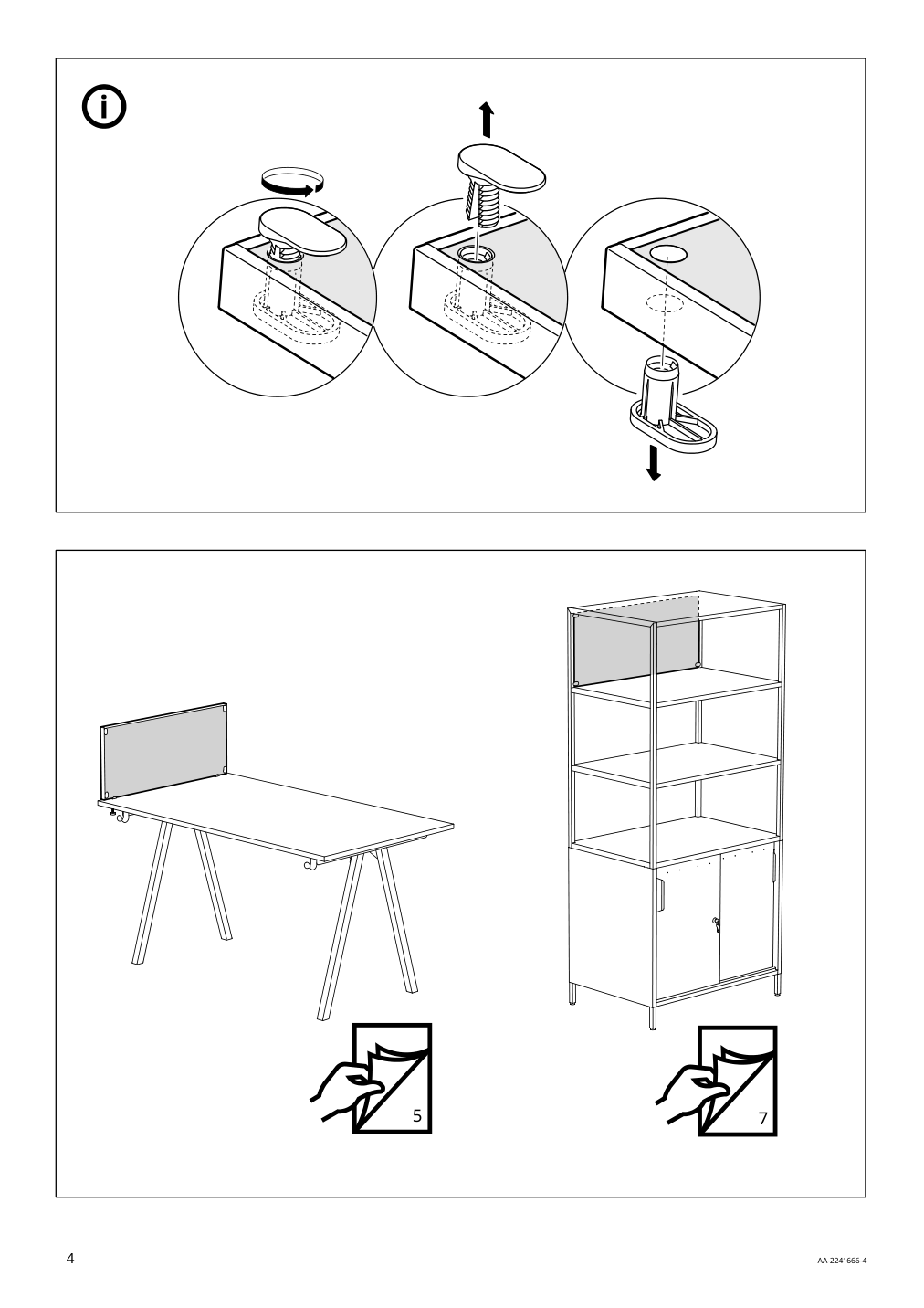 Assembly instructions for IKEA Trotten noticeboard anthracite | Page 4 - IKEA TROTTEN cab w sliding doors/noticeboard 494.296.46