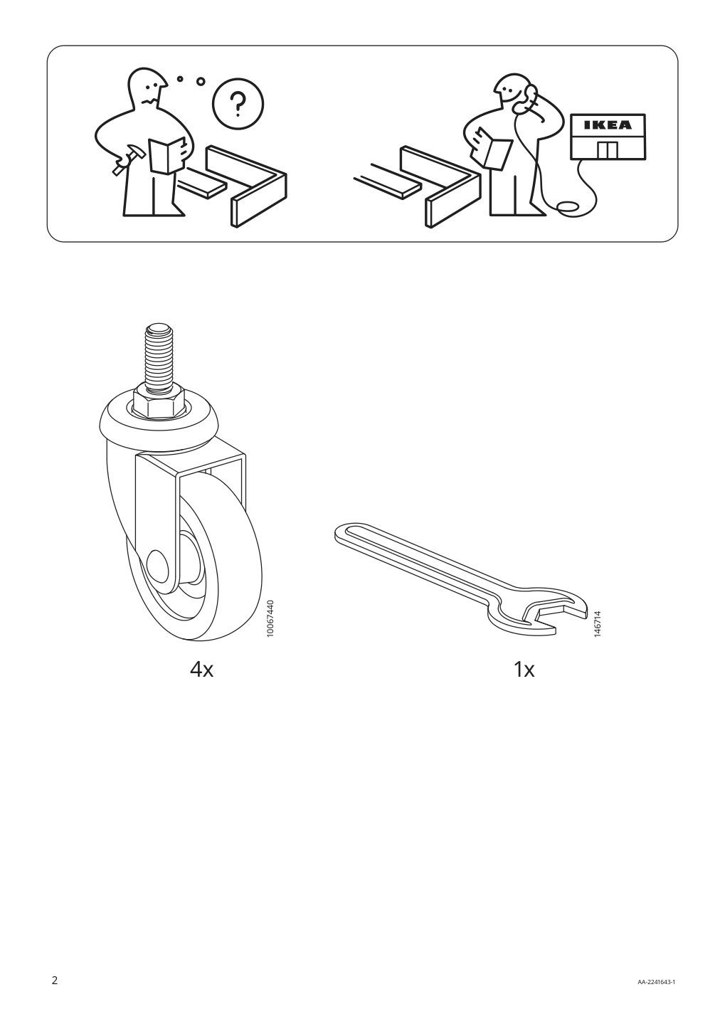 Assembly instructions for IKEA Trotten storage unit on casters anthracite | Page 2 - IKEA TROTTEN storage unit on casters 204.748.42