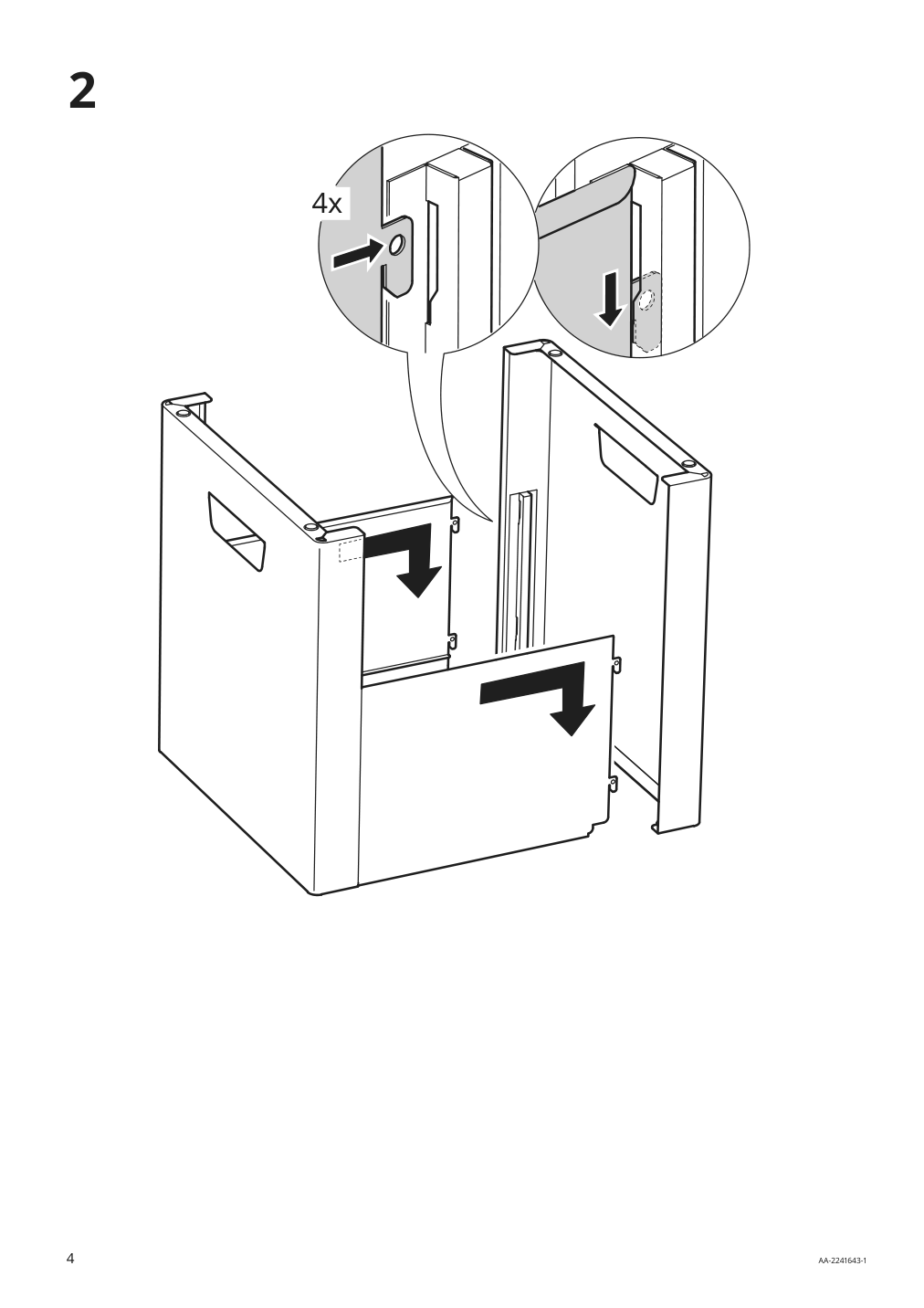 Assembly instructions for IKEA Trotten storage unit on casters anthracite | Page 4 - IKEA TROTTEN storage unit on casters 204.748.42