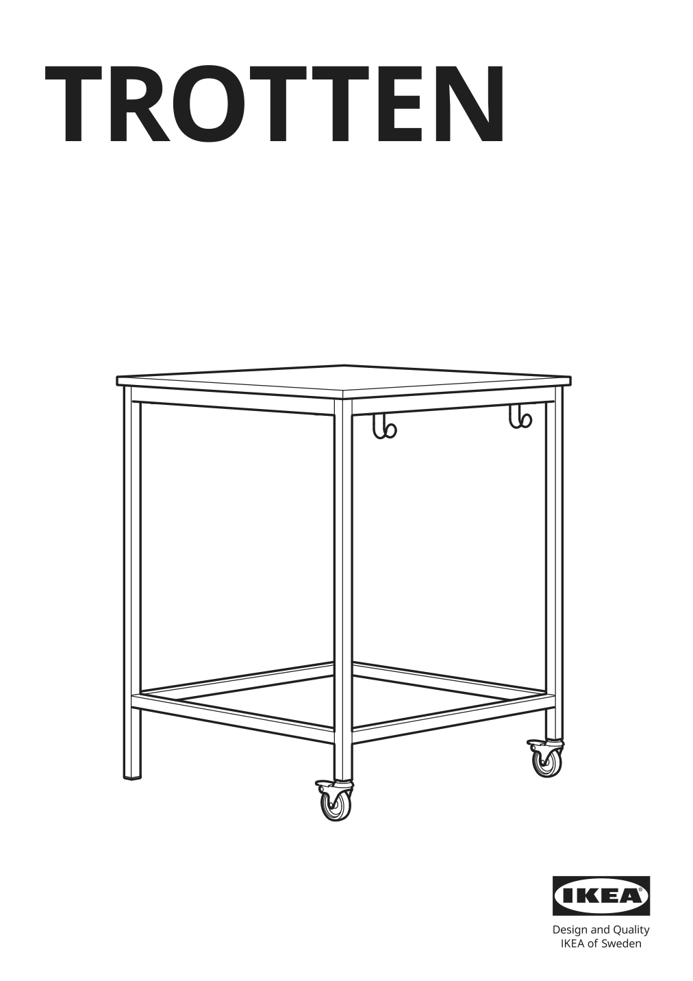 Assembly instructions for IKEA Trotten underframe for table top white | Page 1 - IKEA TROTTEN/LIDKULLEN table and sit/stand support 194.945.39