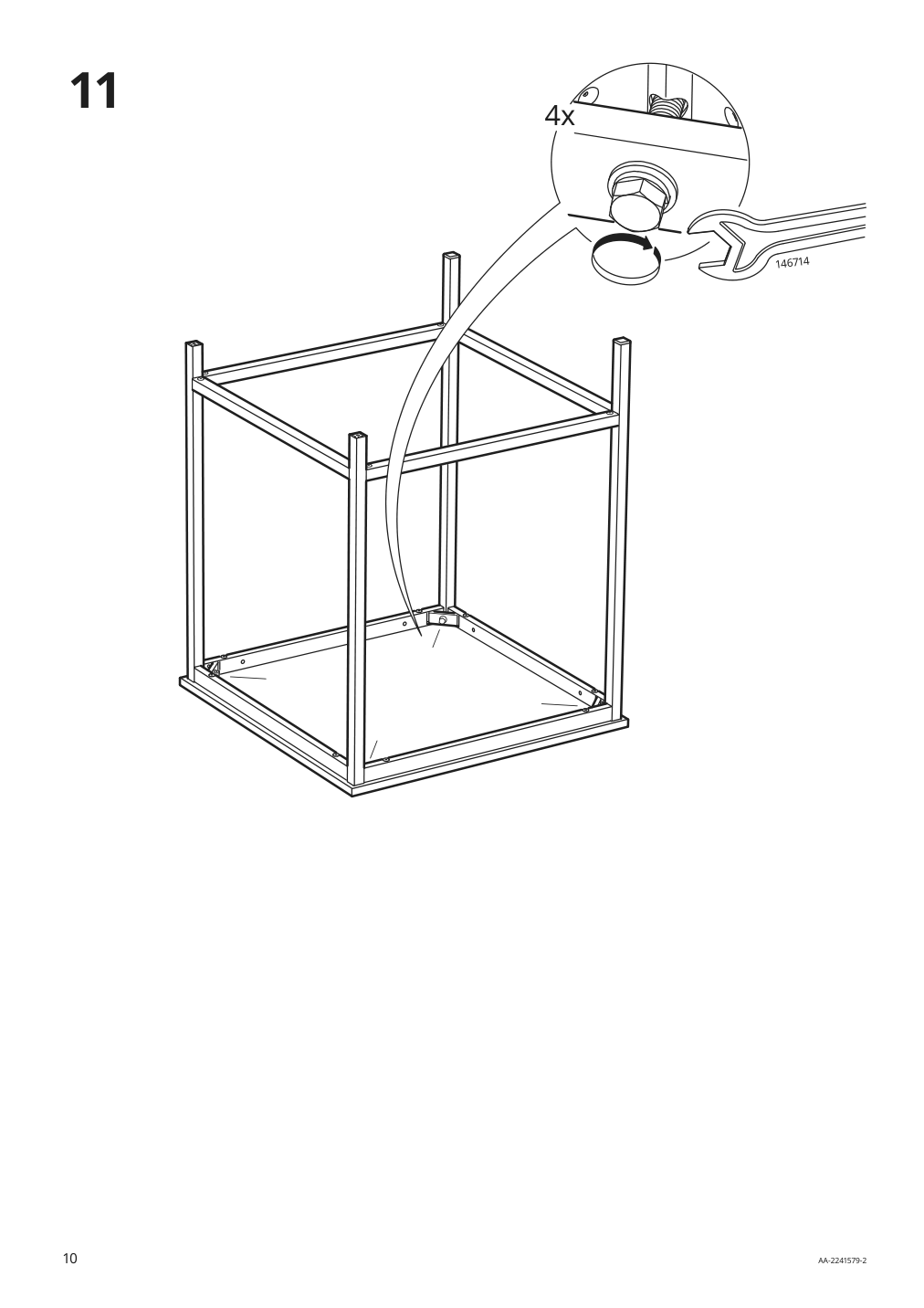 Assembly instructions for IKEA Trotten underframe for table top white | Page 10 - IKEA TROTTEN/LIDKULLEN table and sit/stand support 194.945.39