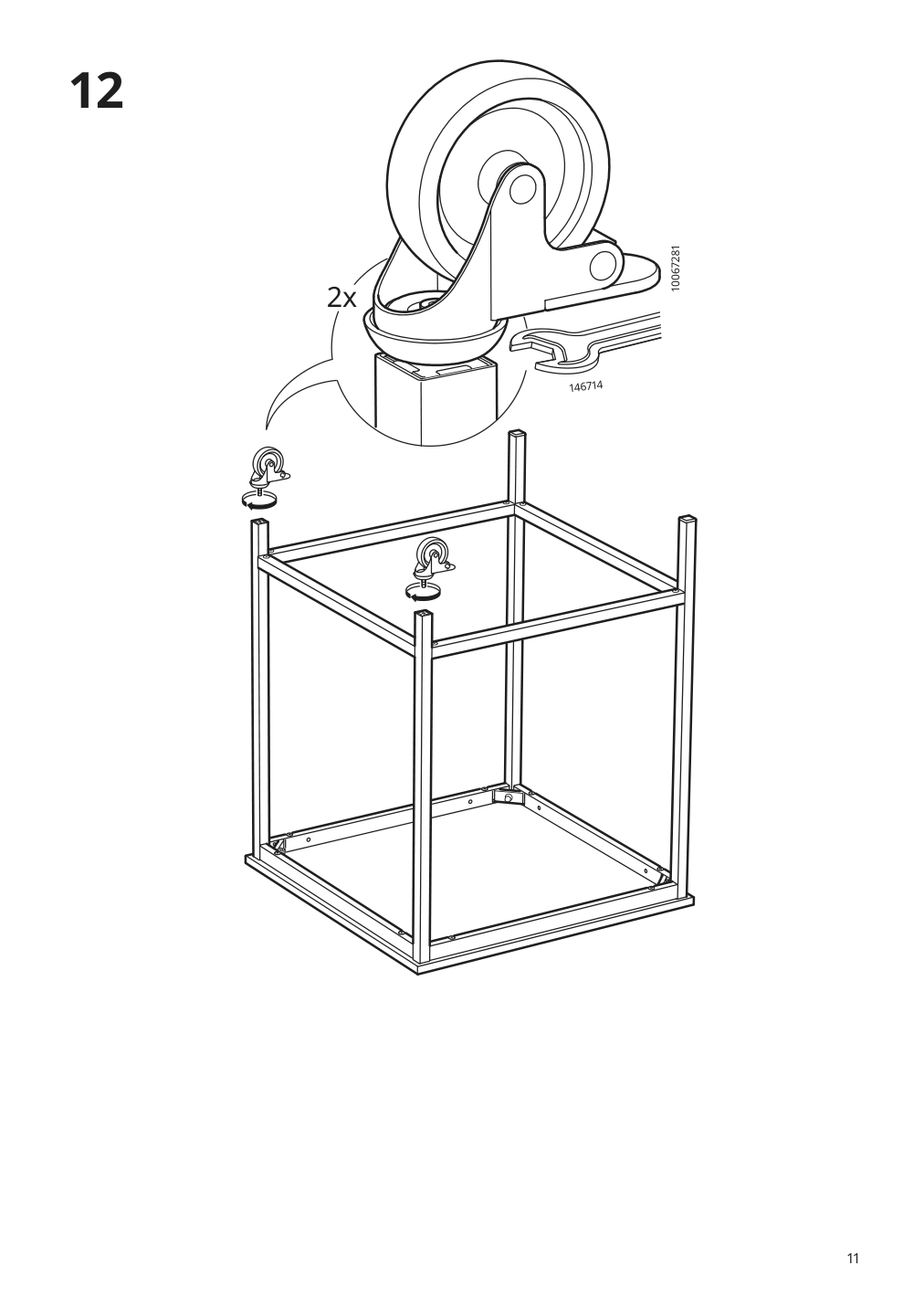 Assembly instructions for IKEA Trotten underframe for table top white | Page 11 - IKEA TROTTEN/LIDKULLEN table and sit/stand support 194.945.39