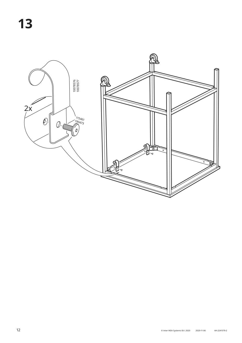 Assembly instructions for IKEA Trotten underframe for table top white | Page 12 - IKEA TROTTEN/LIDKULLEN table and sit/stand support 194.945.39