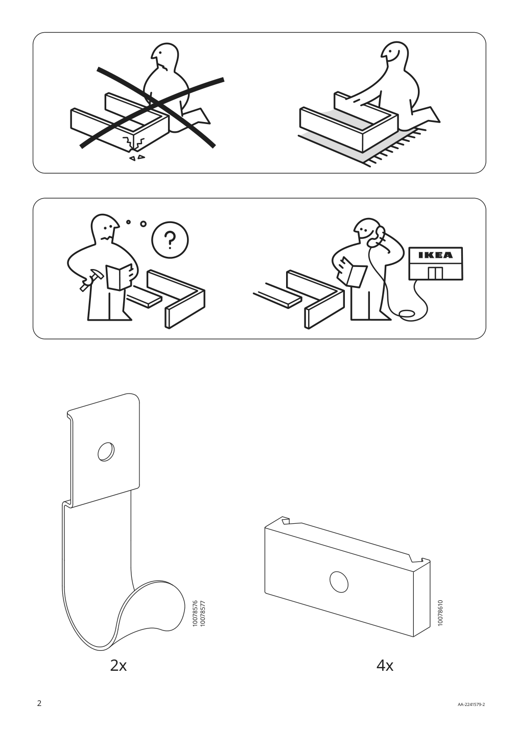 Assembly instructions for IKEA Trotten underframe for table top white | Page 2 - IKEA TROTTEN/LIDKULLEN table and sit/stand support 194.945.39