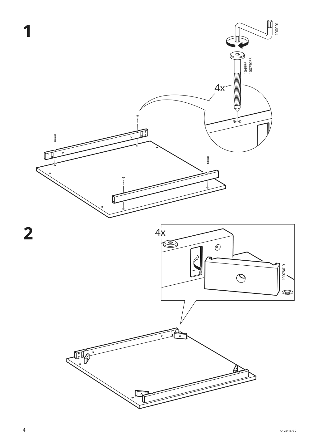 Assembly instructions for IKEA Trotten underframe for table top white | Page 4 - IKEA TROTTEN/LIDKULLEN table and sit/stand support 194.945.39