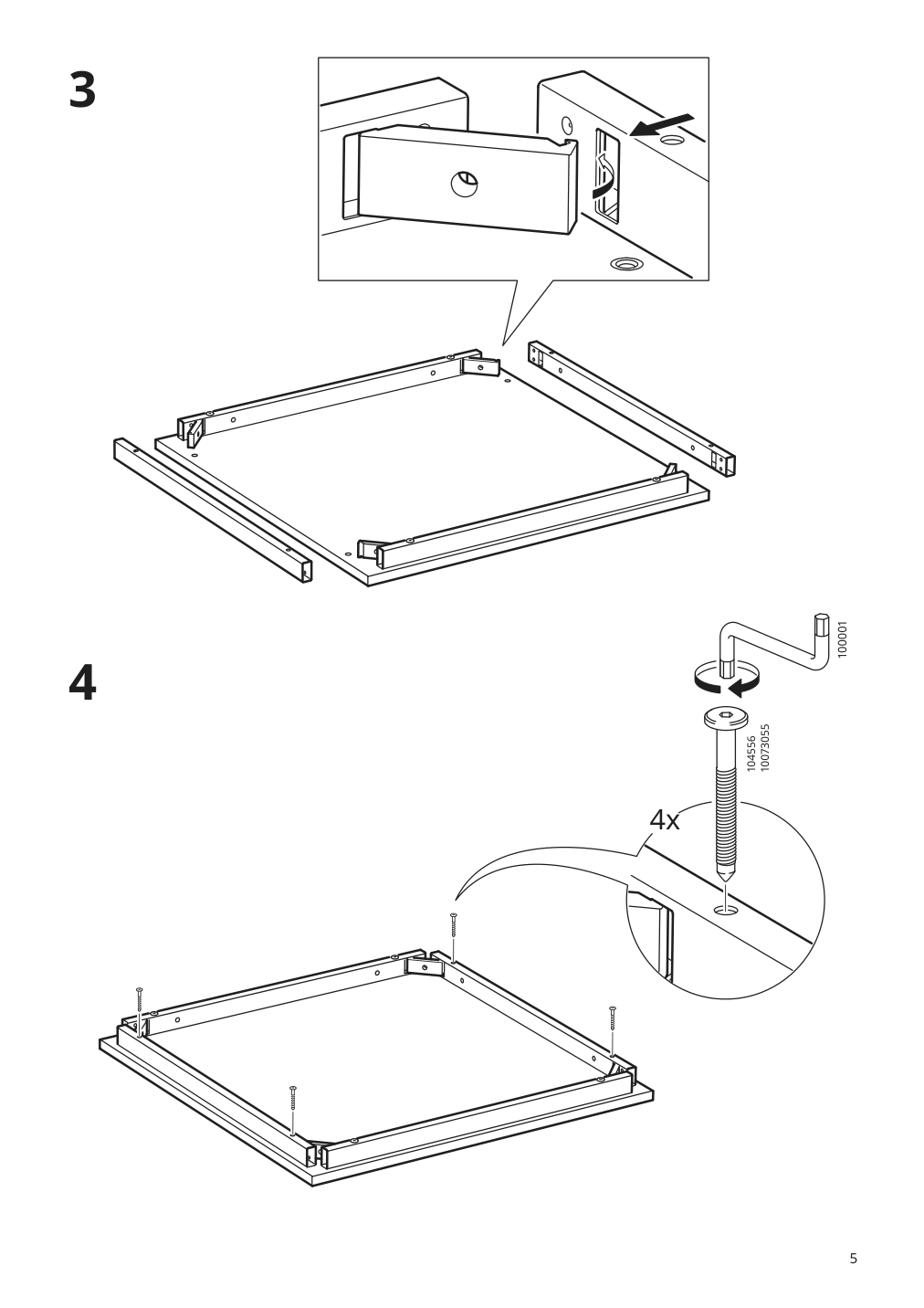 Assembly instructions for IKEA Trotten underframe for table top white | Page 5 - IKEA TROTTEN/LIDKULLEN table and sit/stand support 194.945.39