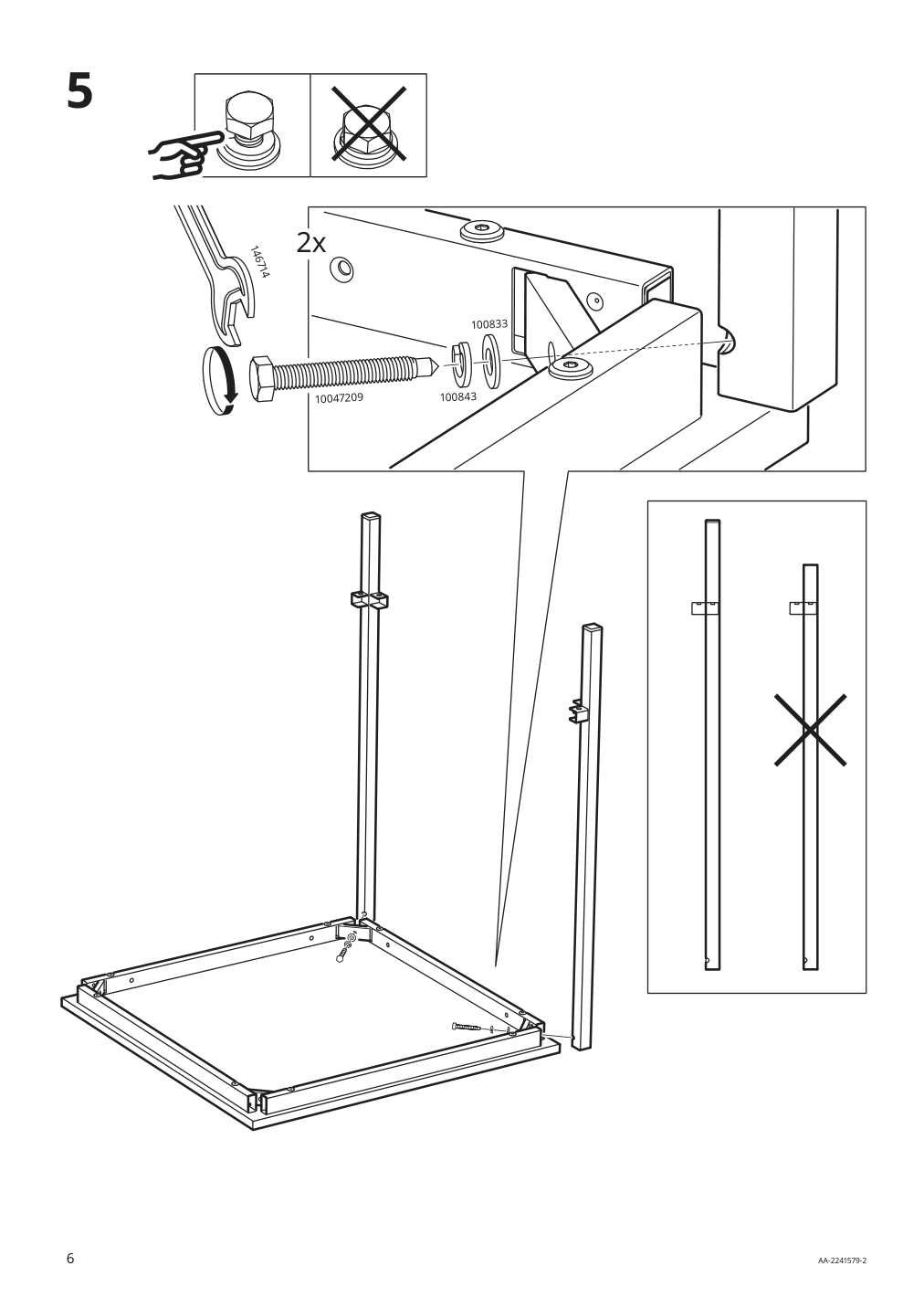 Assembly instructions for IKEA Trotten underframe for table top white | Page 6 - IKEA TROTTEN/LIDKULLEN table and sit/stand support 194.945.39