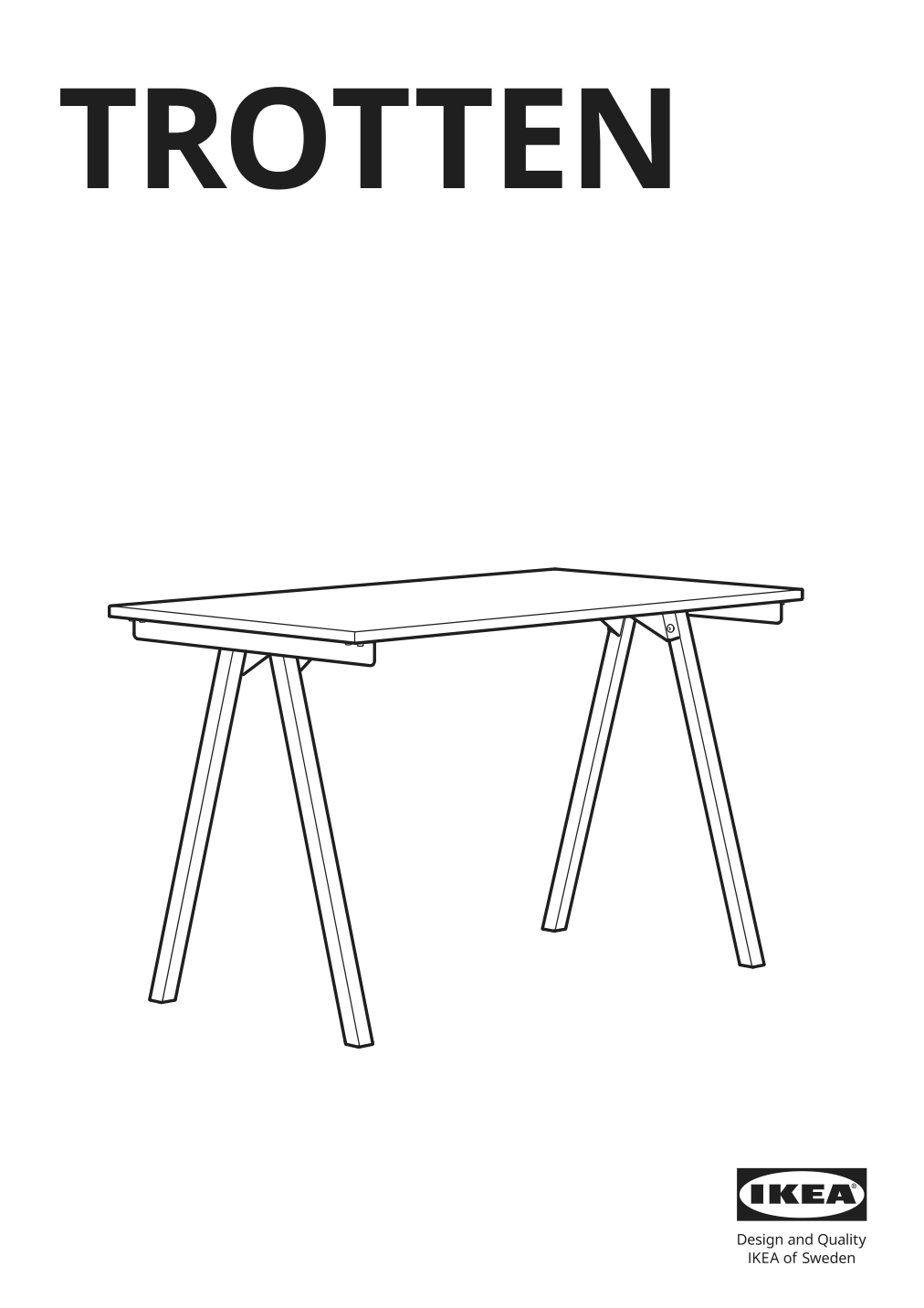 Assembly instructions for IKEA Trotten underframe for table top white | Page 1 - IKEA TROTTEN underframe for table top 404.747.56