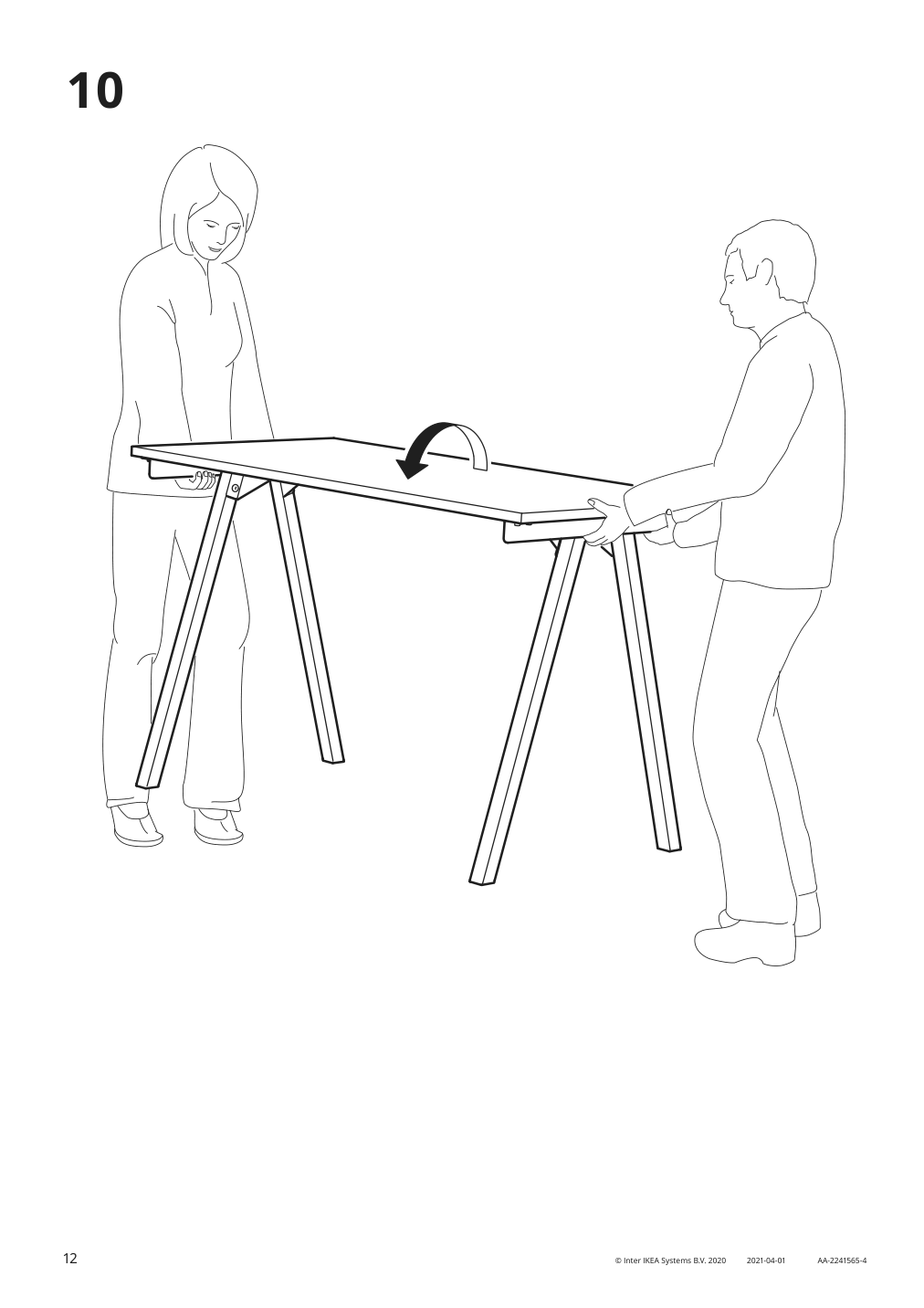 Assembly instructions for IKEA Trotten underframe for table top white | Page 12 - IKEA TROTTEN underframe for table top 404.747.56