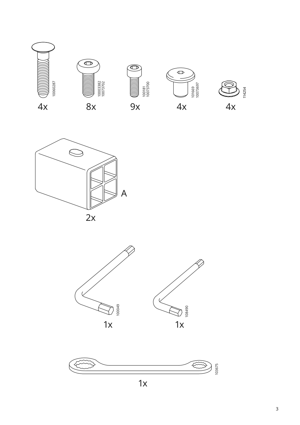 Assembly instructions for IKEA Trotten underframe for table top anthracite | Page 3 - IKEA TROTTEN / LÄKTARE conference table and chairs 295.525.43