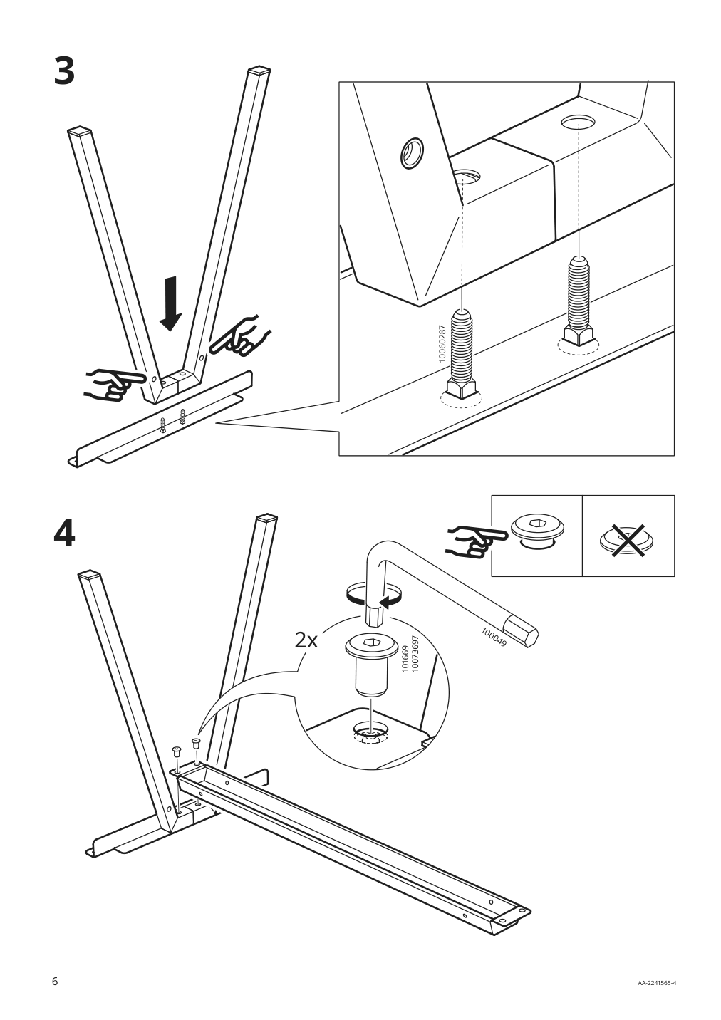 Assembly instructions for IKEA Trotten underframe for table top white | Page 6 - IKEA TROTTEN underframe for table top 404.747.56