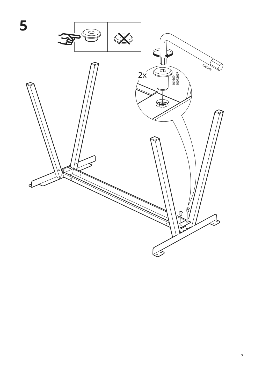 Assembly instructions for IKEA Trotten underframe for table top anthracite | Page 7 - IKEA TROTTEN / LÄKTARE conference table and chairs 295.525.43