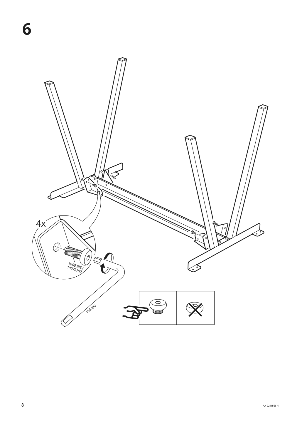 Assembly instructions for IKEA Trotten underframe for table top white | Page 8 - IKEA TROTTEN underframe for table top 404.747.56