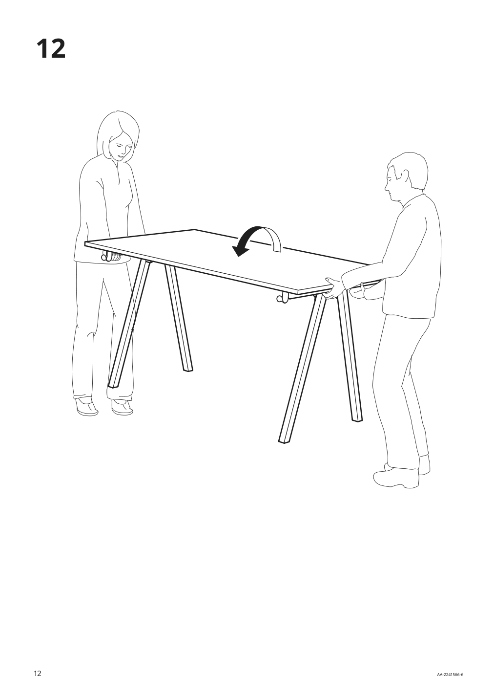 Assembly instructions for IKEA Trotten underframe for table top white | Page 12 - IKEA TROTTEN desk 694.342.70