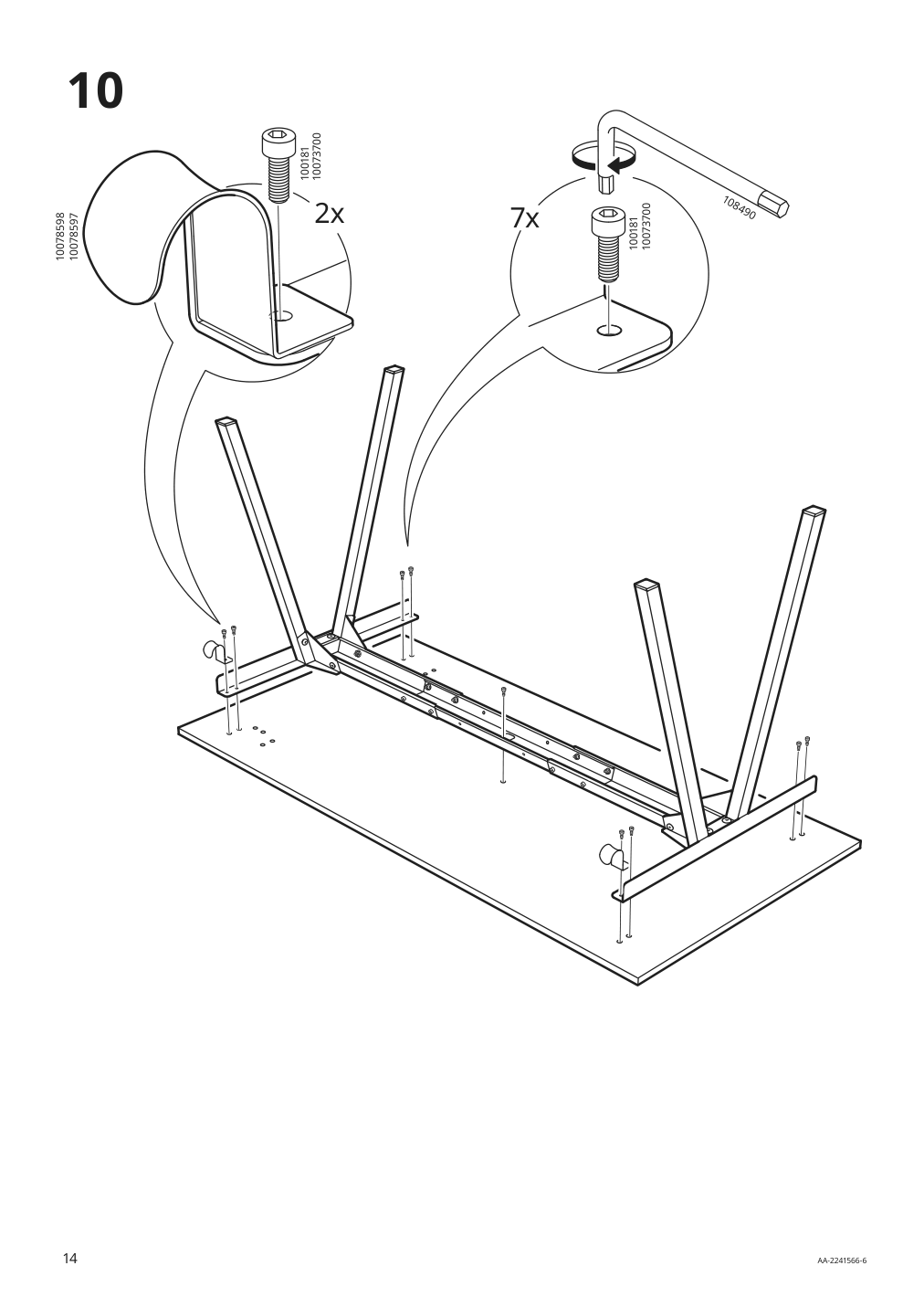 Assembly instructions for IKEA Trotten underframe for table top white | Page 14 - IKEA TROTTEN desk 694.342.70