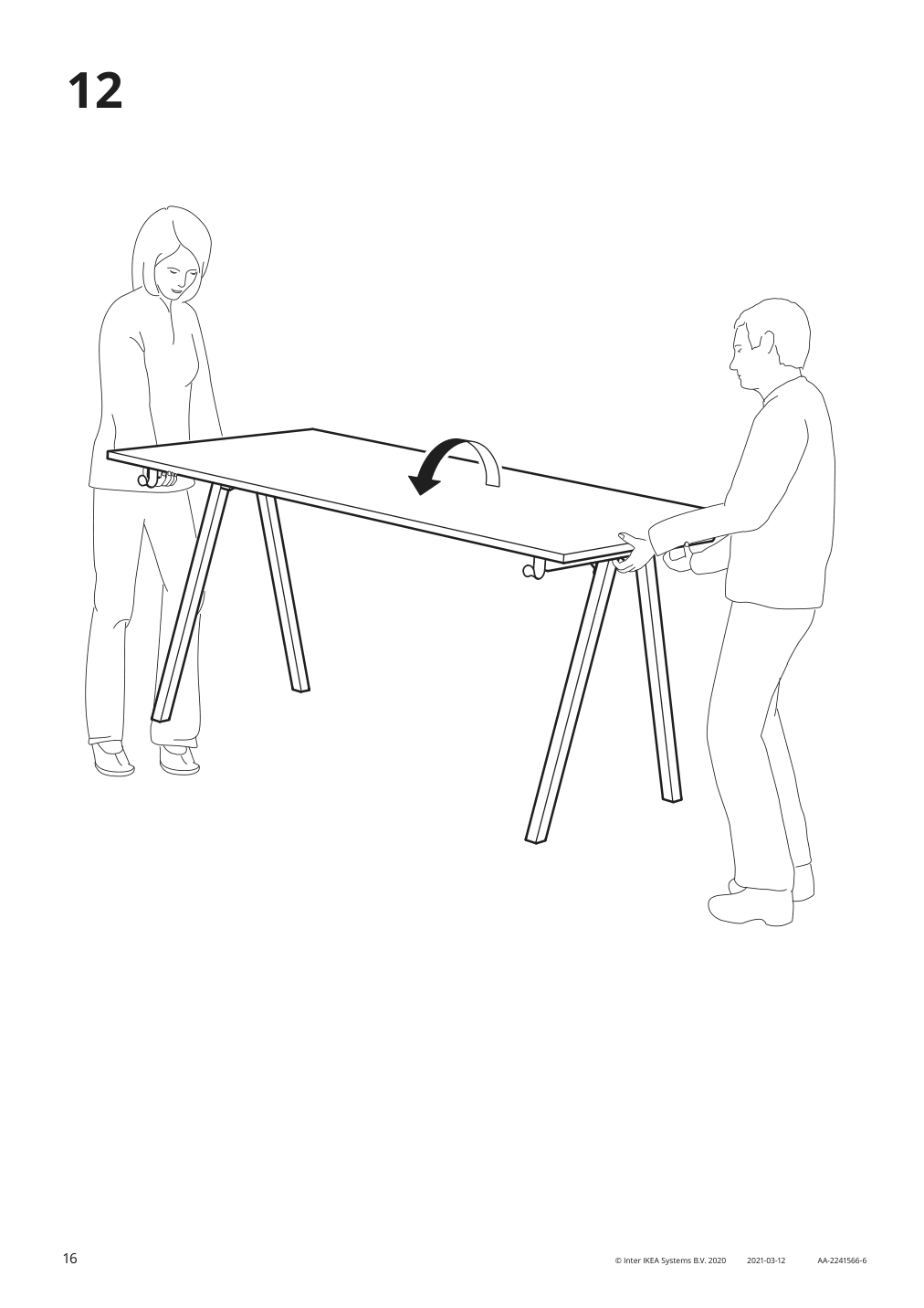 Assembly instructions for IKEA Trotten underframe for table top white | Page 16 - IKEA TROTTEN desk 694.342.70