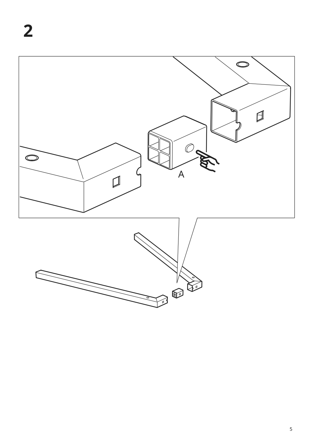 Assembly instructions for IKEA Trotten underframe for table top white | Page 5 - IKEA TROTTEN desk 694.342.70