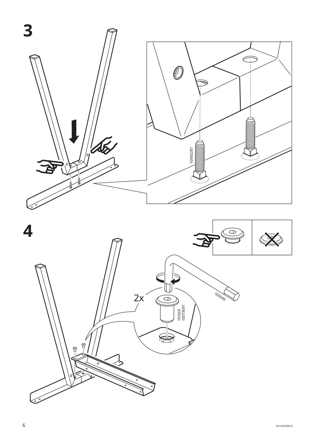 Assembly instructions for IKEA Trotten underframe for table top white | Page 6 - IKEA TROTTEN desk 694.342.70