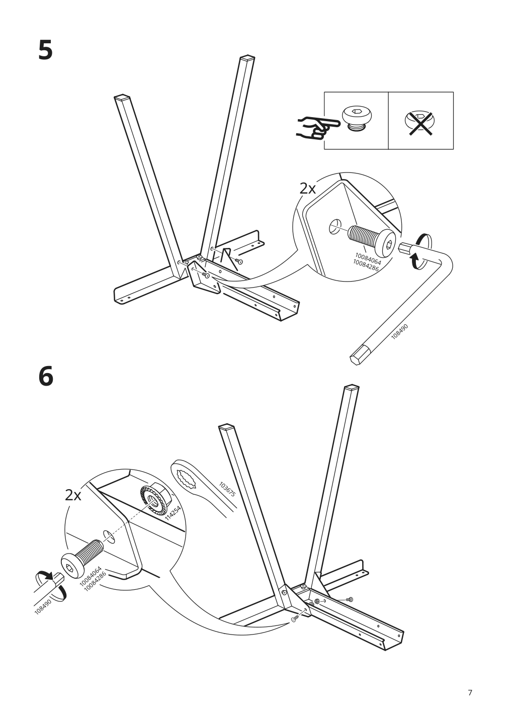 Assembly instructions for IKEA Trotten underframe for table top white | Page 7 - IKEA TROTTEN desk 694.342.70