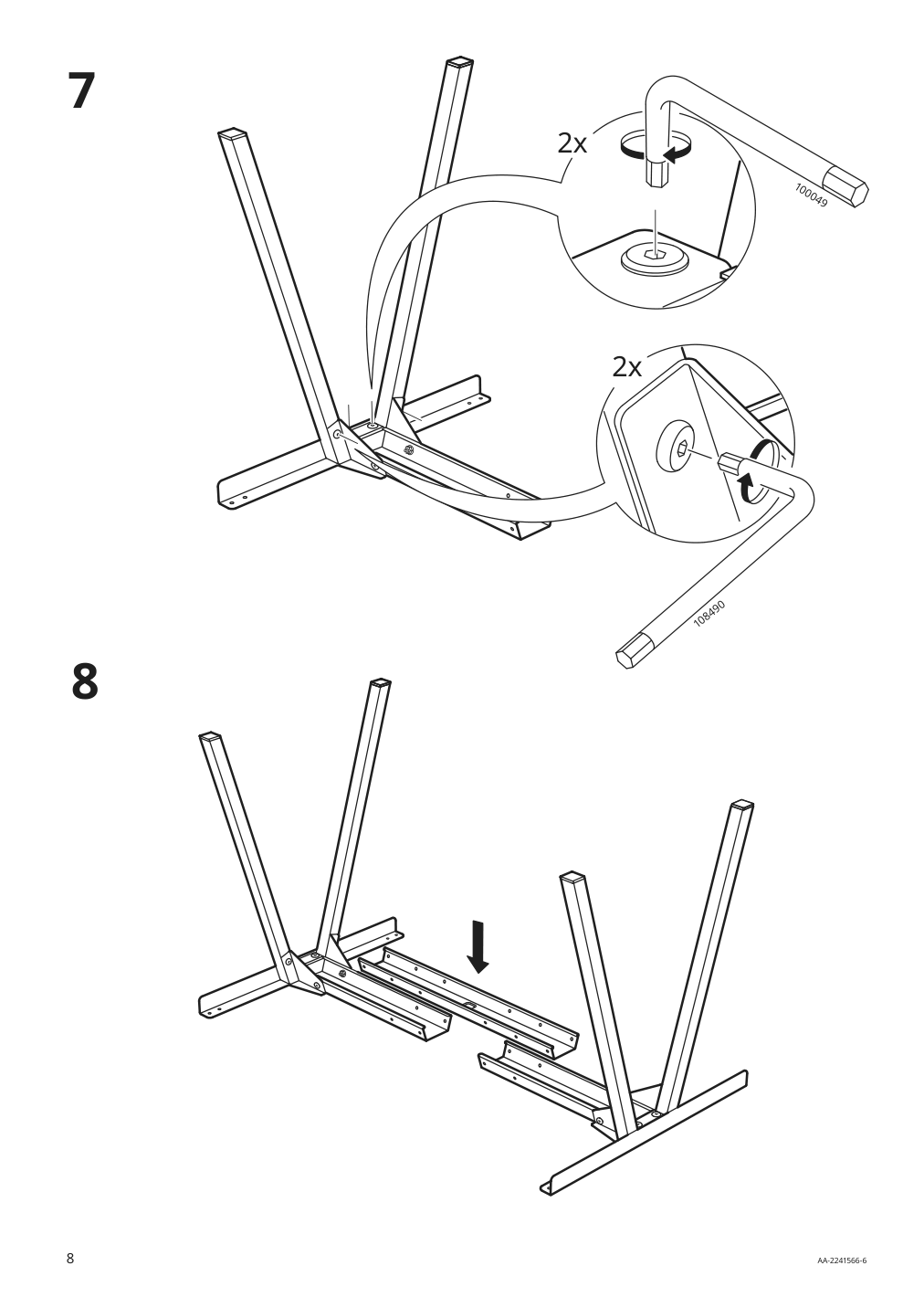 Assembly instructions for IKEA Trotten underframe for table top white | Page 8 - IKEA TROTTEN desk 694.342.70