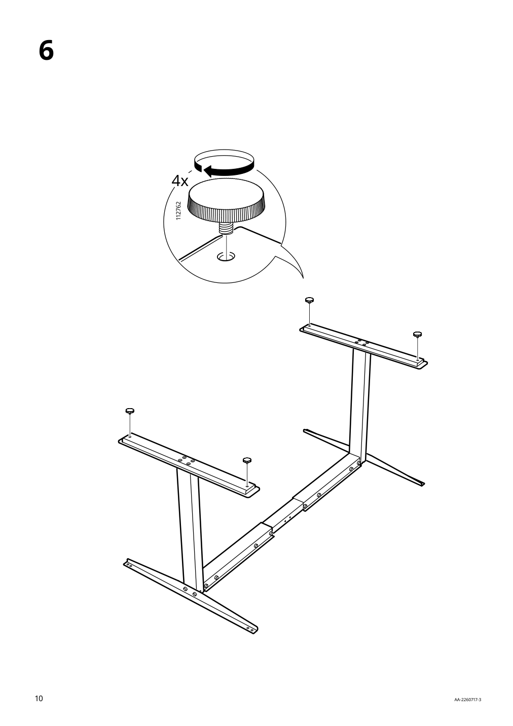 Assembly instructions for IKEA Trotten underframe sit stand f table top white | Page 10 - IKEA TROTTEN/LÅNGFJÄLL / BESTÅ/LAPPVIKEN desk and storage combination 994.365.88