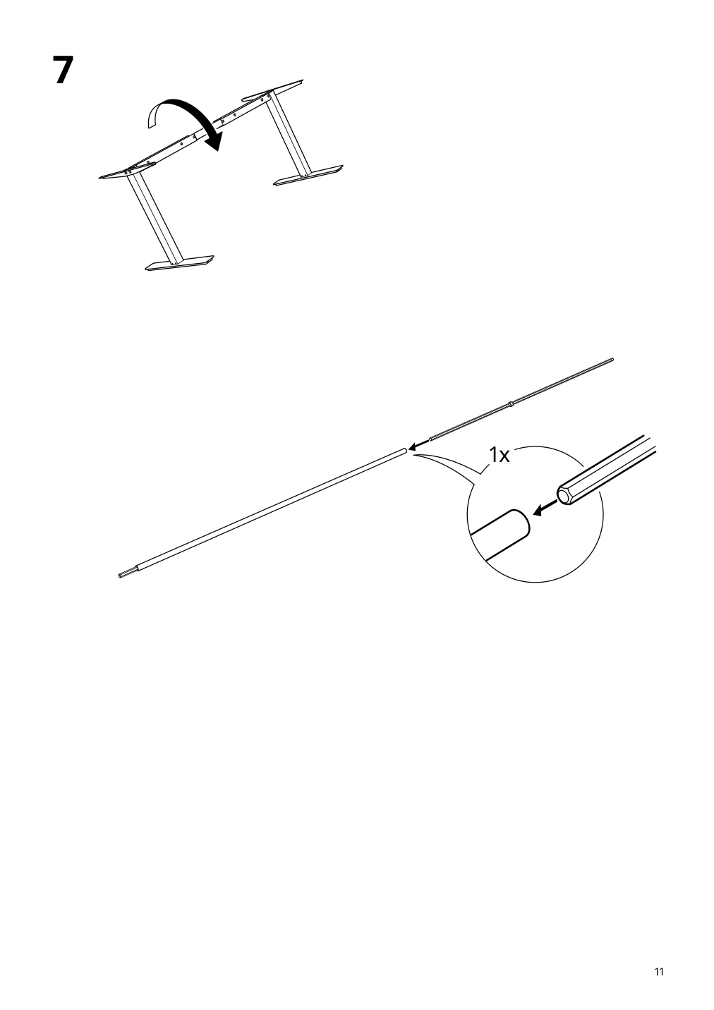 Assembly instructions for IKEA Trotten underframe sit stand f table top white | Page 11 - IKEA TROTTEN/LÅNGFJÄLL / BESTÅ/LAPPVIKEN desk and storage combination 994.365.88