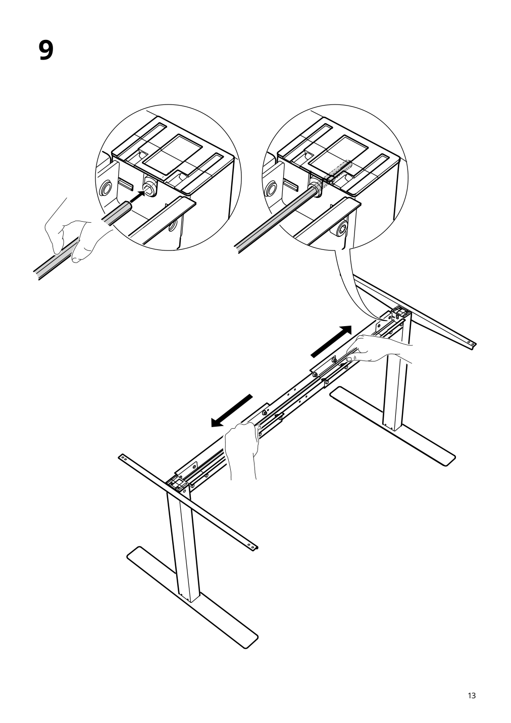 Assembly instructions for IKEA Trotten underframe sit stand f table top white | Page 13 - IKEA TROTTEN/LÅNGFJÄLL / BESTÅ/LAPPVIKEN desk and storage combination 994.365.88