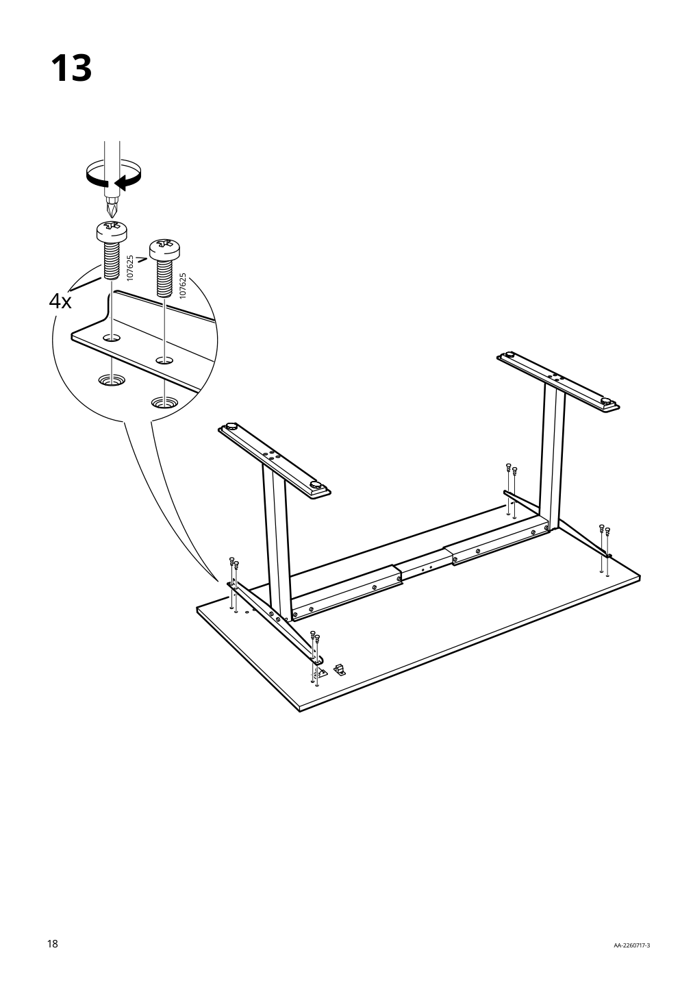 Assembly instructions for IKEA Trotten underframe sit stand f table top white | Page 18 - IKEA TROTTEN/LÅNGFJÄLL / BESTÅ/LAPPVIKEN desk and storage combination 994.365.88