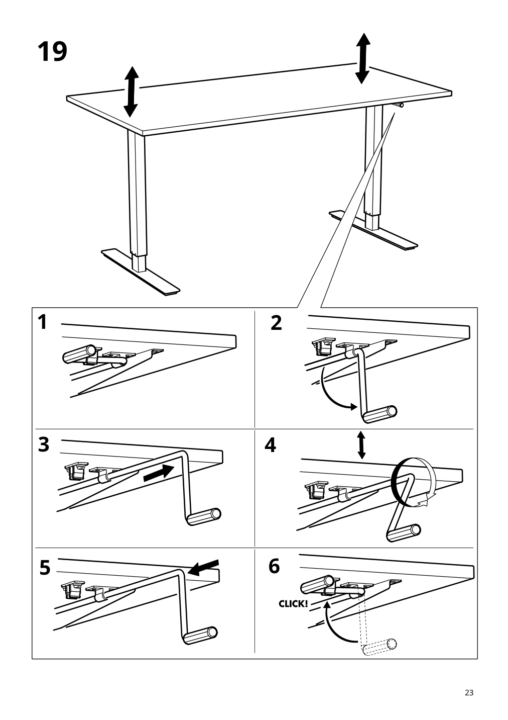 Assembly instructions for IKEA Trotten underframe sit stand f table top anthracite | Page 23 - IKEA TROTTEN desk sit/stand 594.295.99