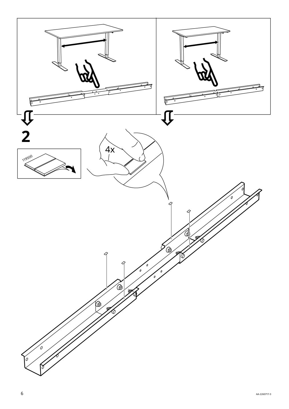 Assembly instructions for IKEA Trotten underframe sit stand f table top white | Page 6 - IKEA TROTTEN/LÅNGFJÄLL / BESTÅ/LAPPVIKEN desk and storage combination 994.365.88