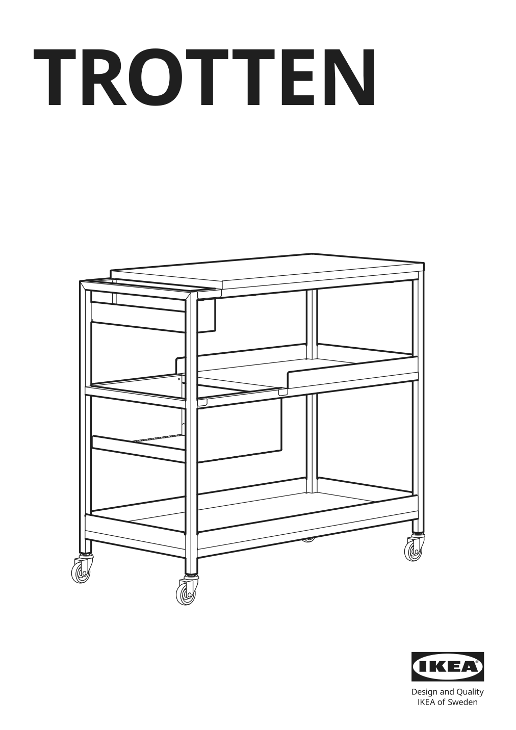 Assembly instructions for IKEA Trotten utility cart white | Page 1 - IKEA TROTTEN utility cart 804.747.64