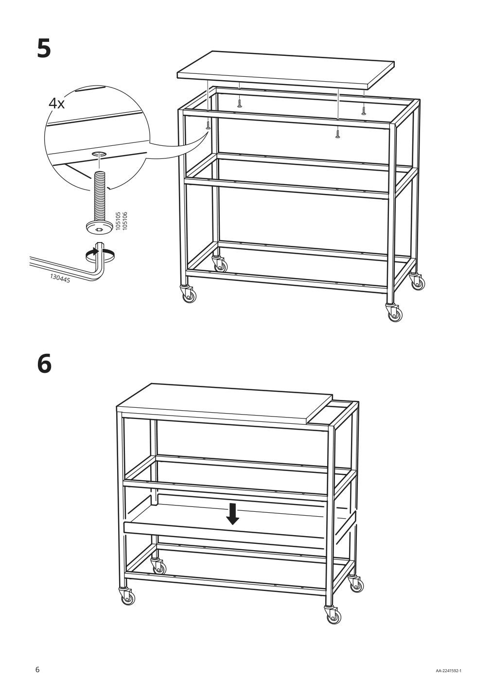 Assembly instructions for IKEA Trotten utility cart white | Page 6 - IKEA TROTTEN utility cart 804.747.64