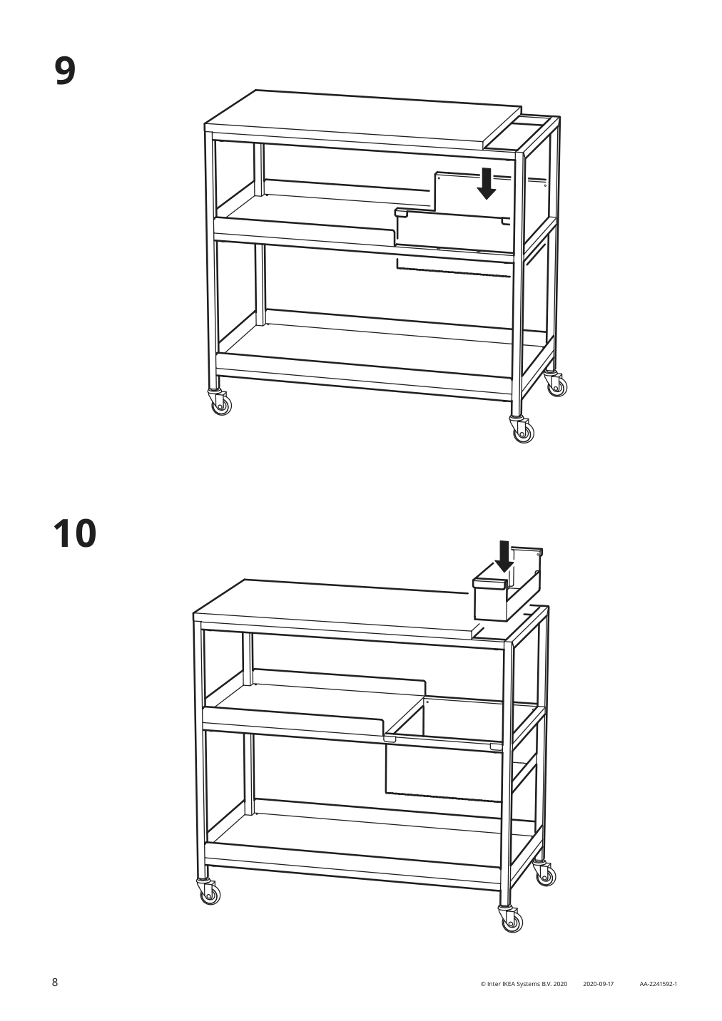 Assembly instructions for IKEA Trotten utility cart white | Page 8 - IKEA TROTTEN utility cart 804.747.64