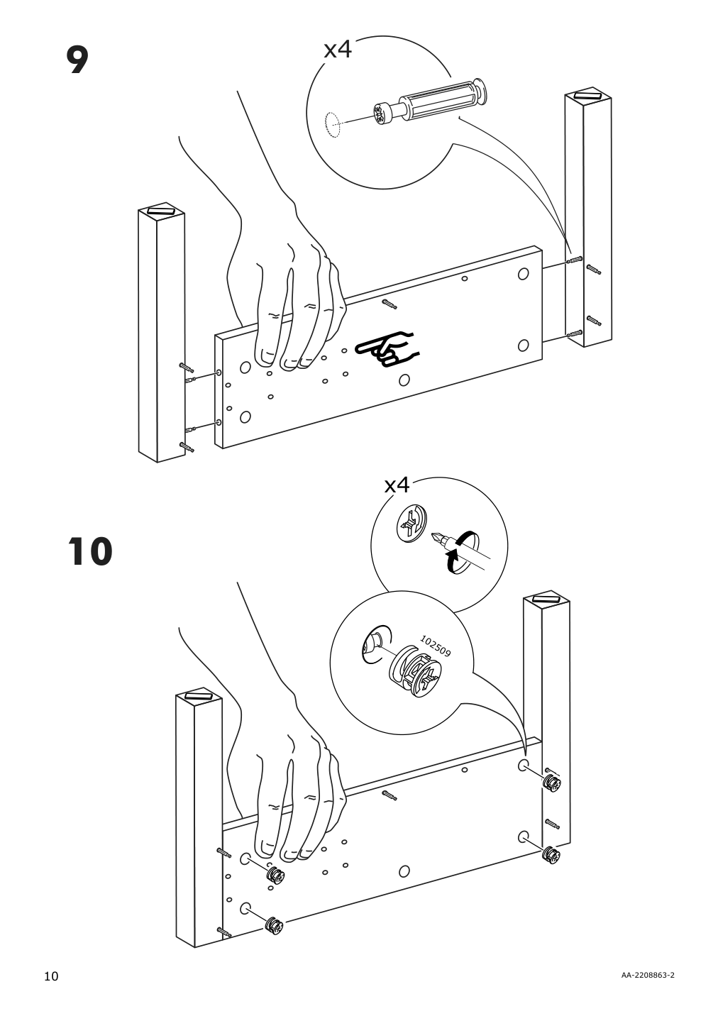 Assembly instructions for IKEA Trulstorp coffee table black brown | Page 10 - IKEA TRULSTORP coffee table 004.002.77