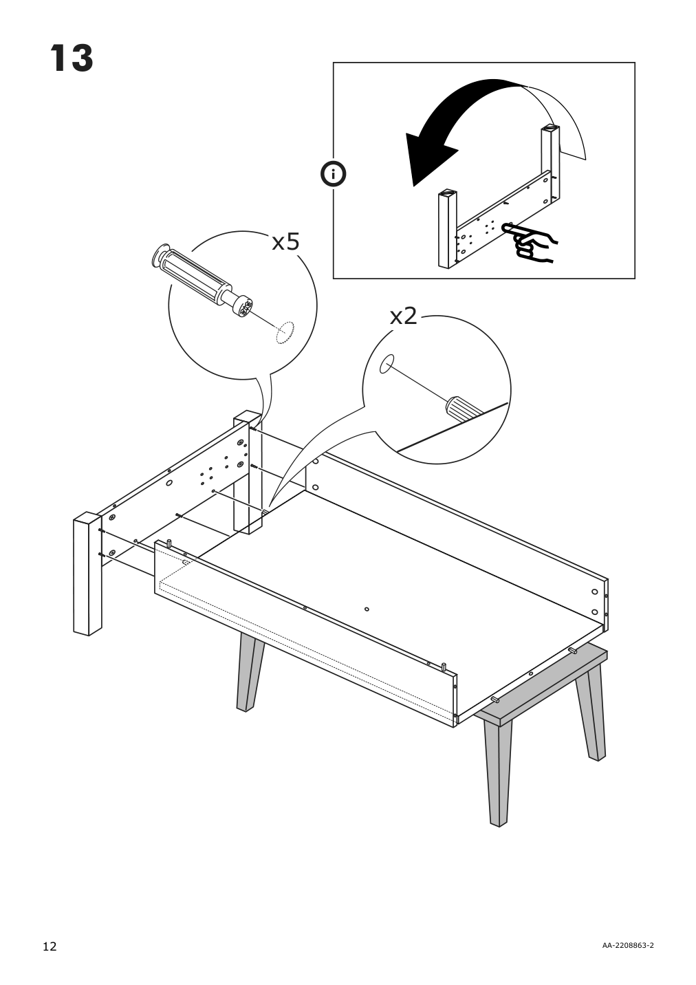 Assembly instructions for IKEA Trulstorp coffee table black brown | Page 12 - IKEA TRULSTORP coffee table 004.002.77