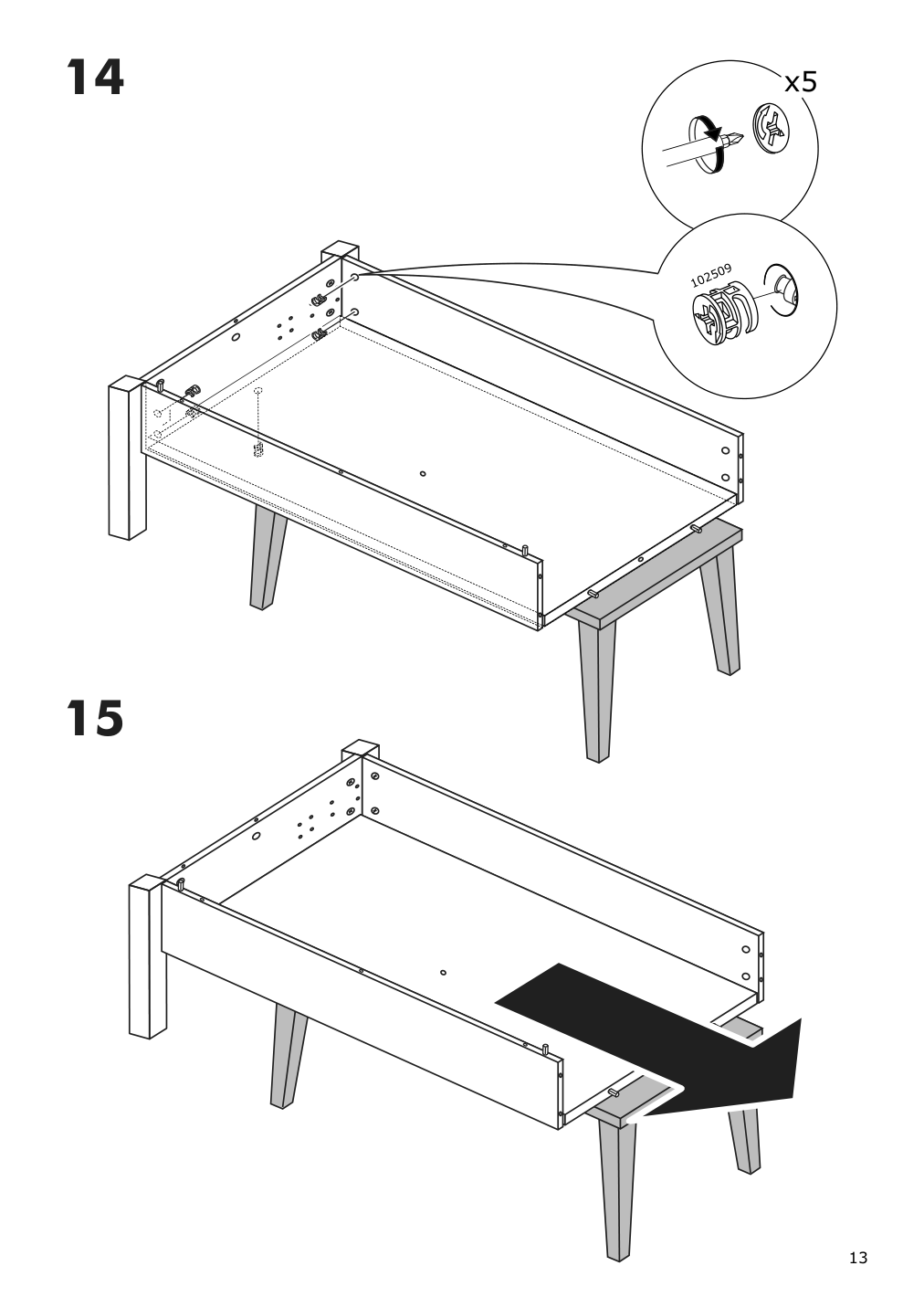 Assembly instructions for IKEA Trulstorp coffee table black brown | Page 13 - IKEA TRULSTORP coffee table 004.002.77