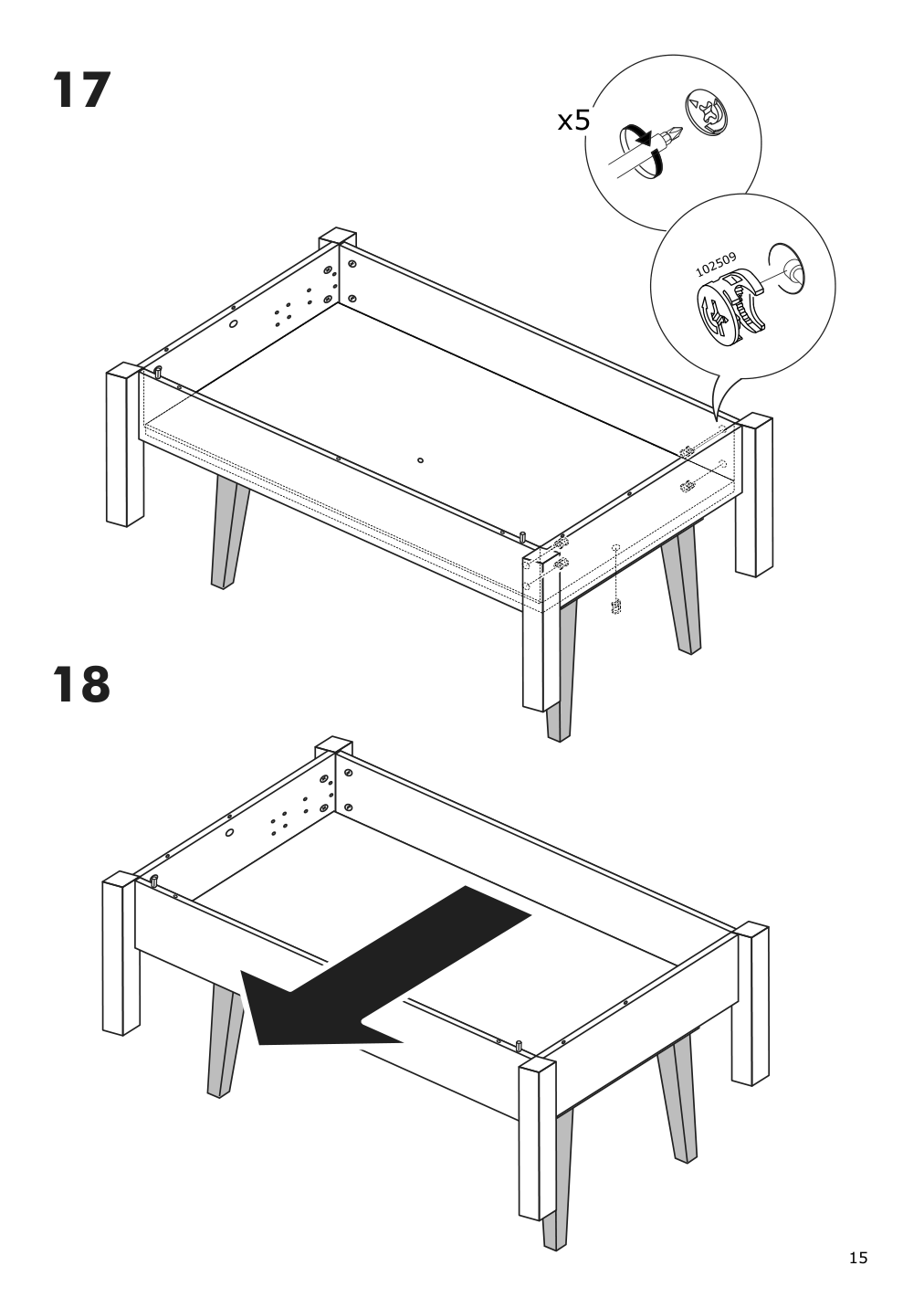 Assembly instructions for IKEA Trulstorp coffee table black brown | Page 15 - IKEA TRULSTORP coffee table 004.002.77