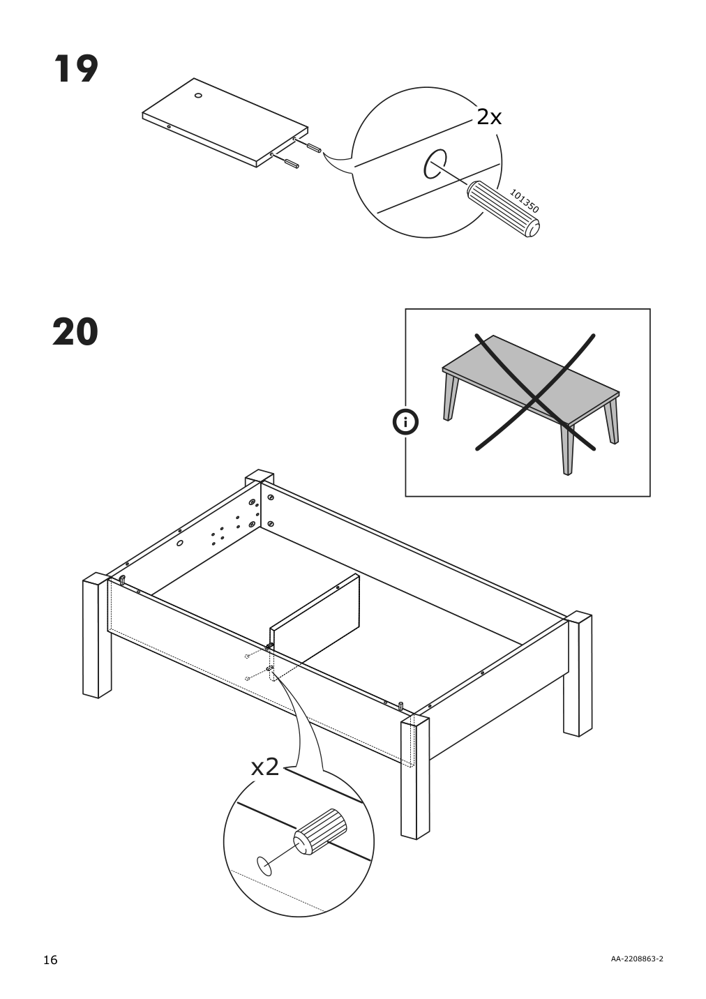 Assembly instructions for IKEA Trulstorp coffee table black brown | Page 16 - IKEA TRULSTORP coffee table 004.002.77