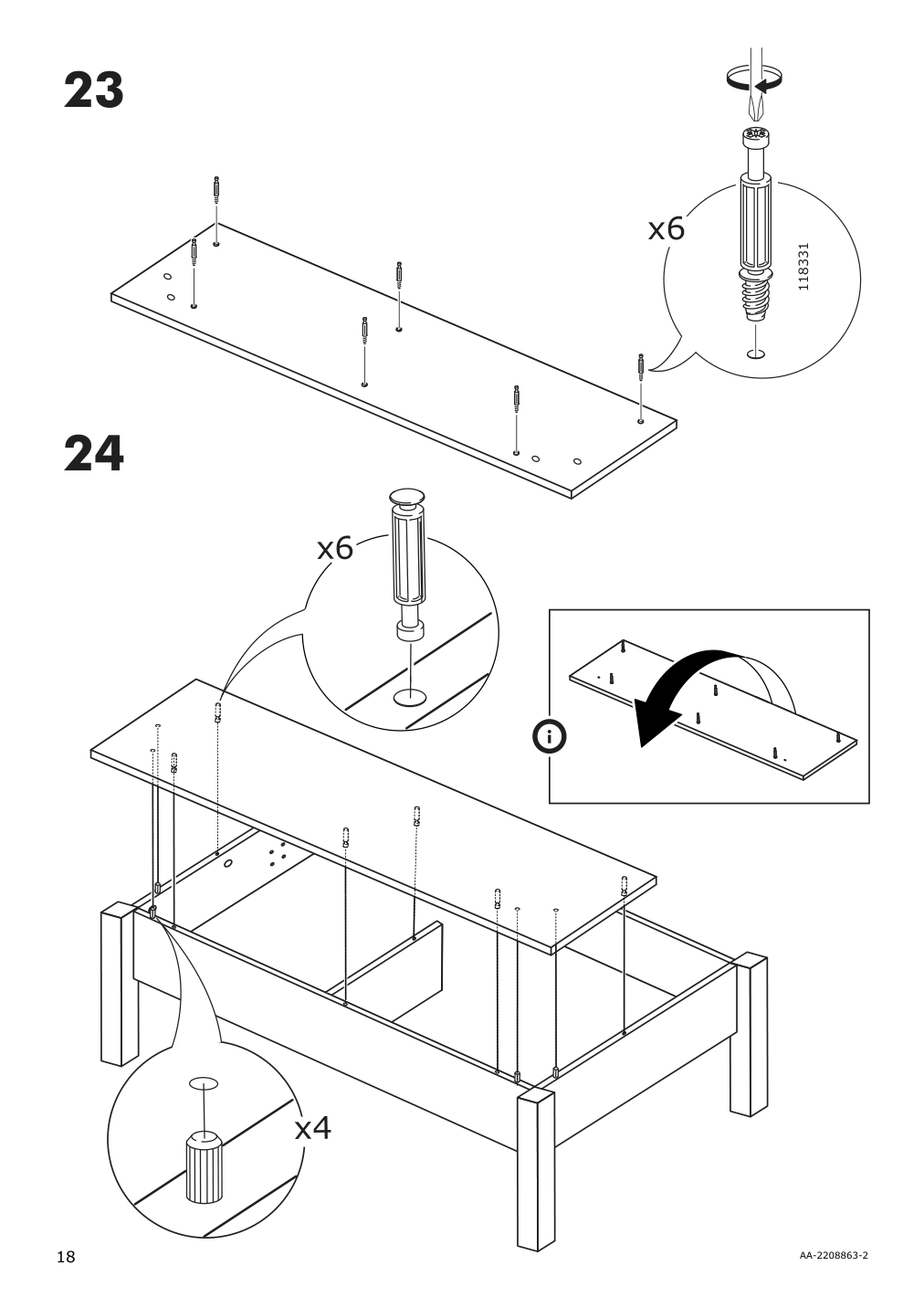 Assembly instructions for IKEA Trulstorp coffee table black brown | Page 18 - IKEA TRULSTORP coffee table 004.002.77