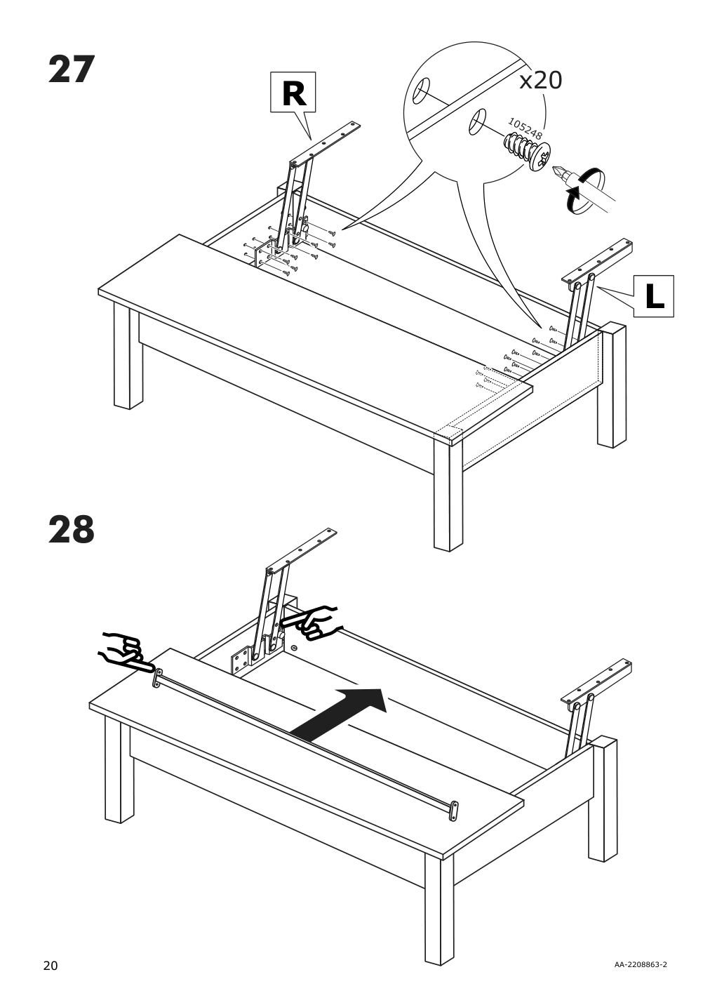 Assembly instructions for IKEA Trulstorp coffee table black brown | Page 20 - IKEA TRULSTORP coffee table 004.002.77